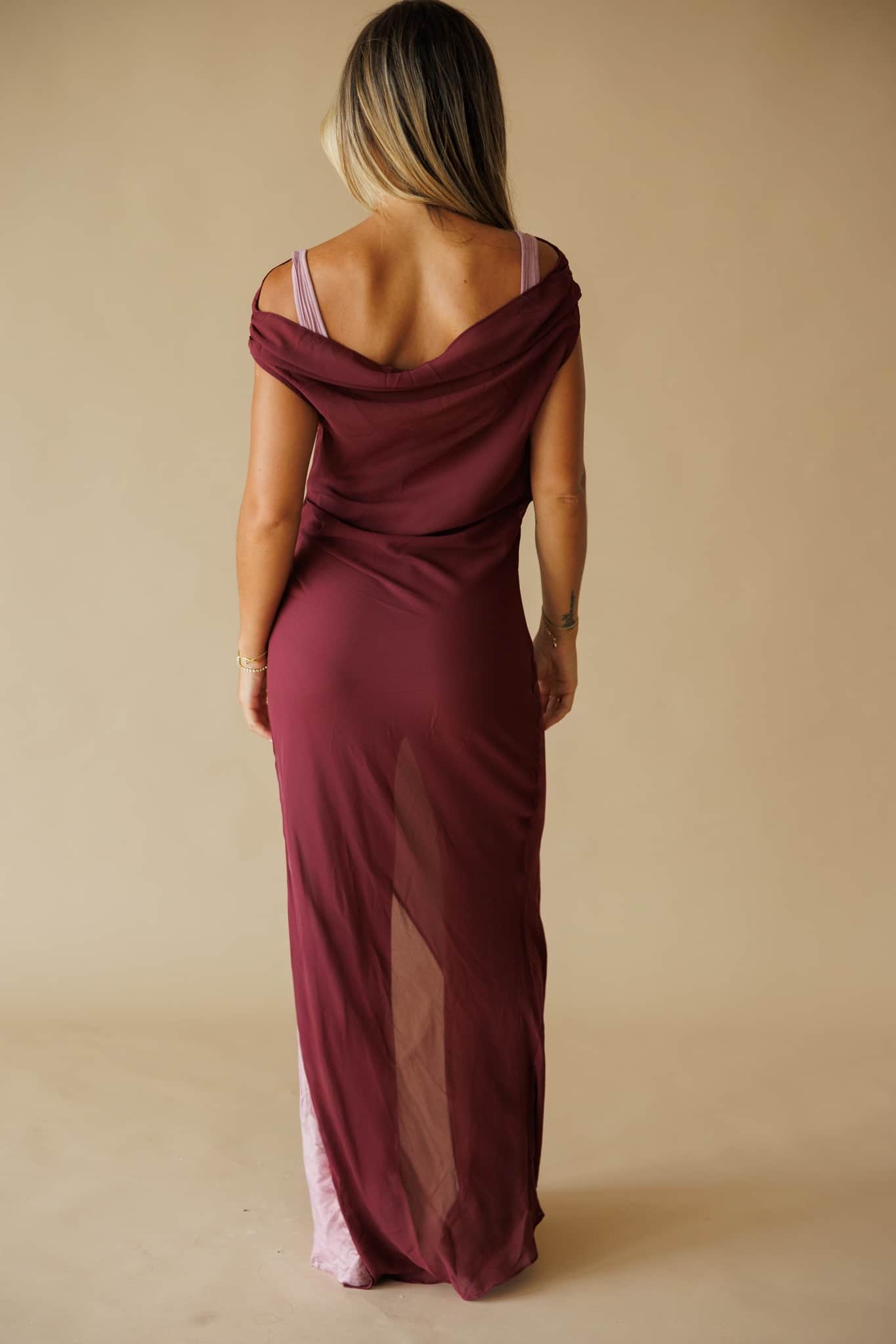 Sheer Overlay Dress Jumpsuit Set