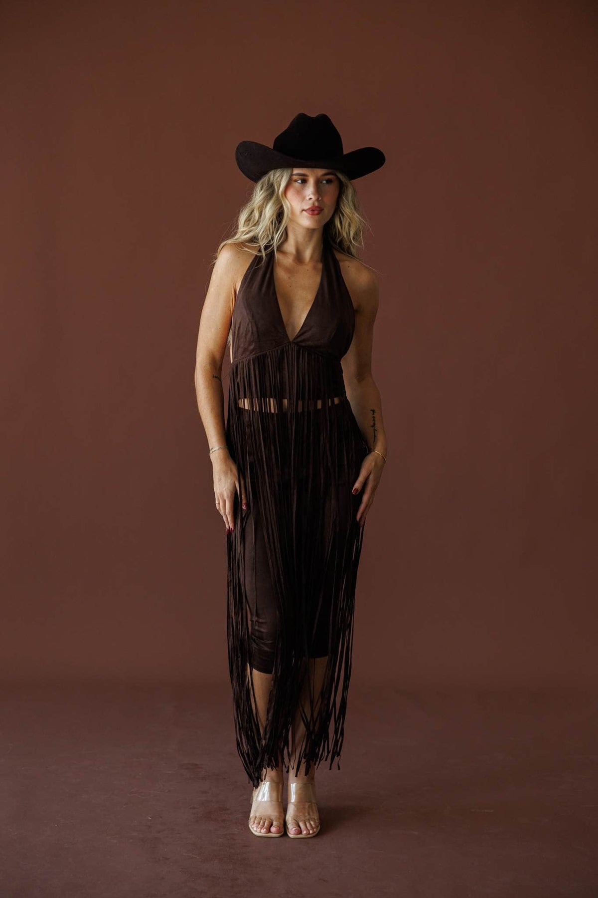 Lariat Fringe Capri Leggings