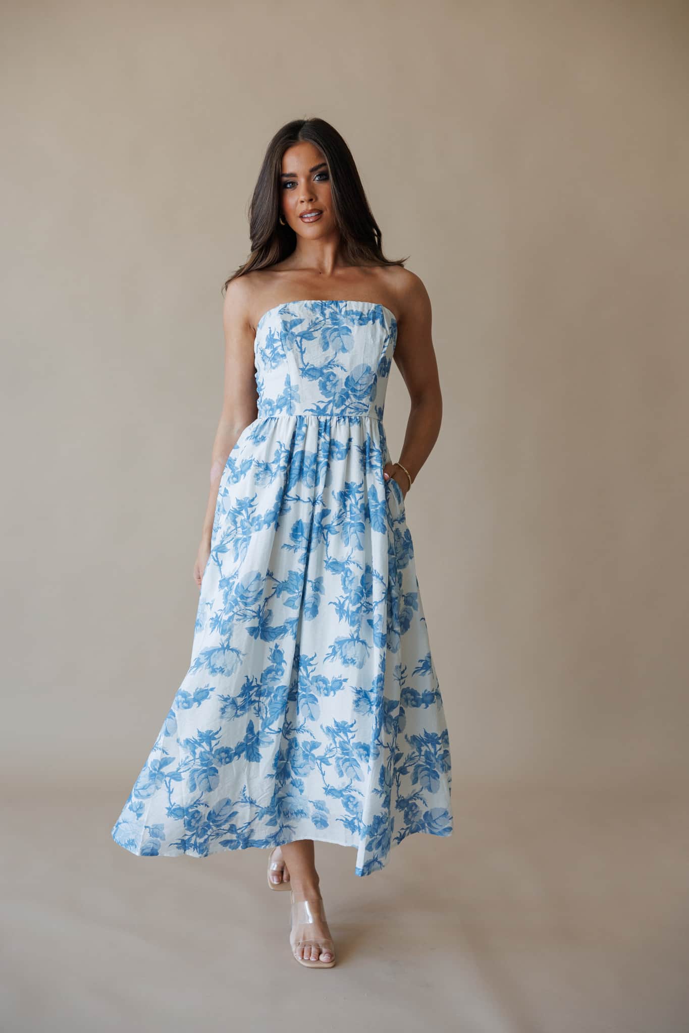 Hamptons Garden Dress L / Blue/Cream