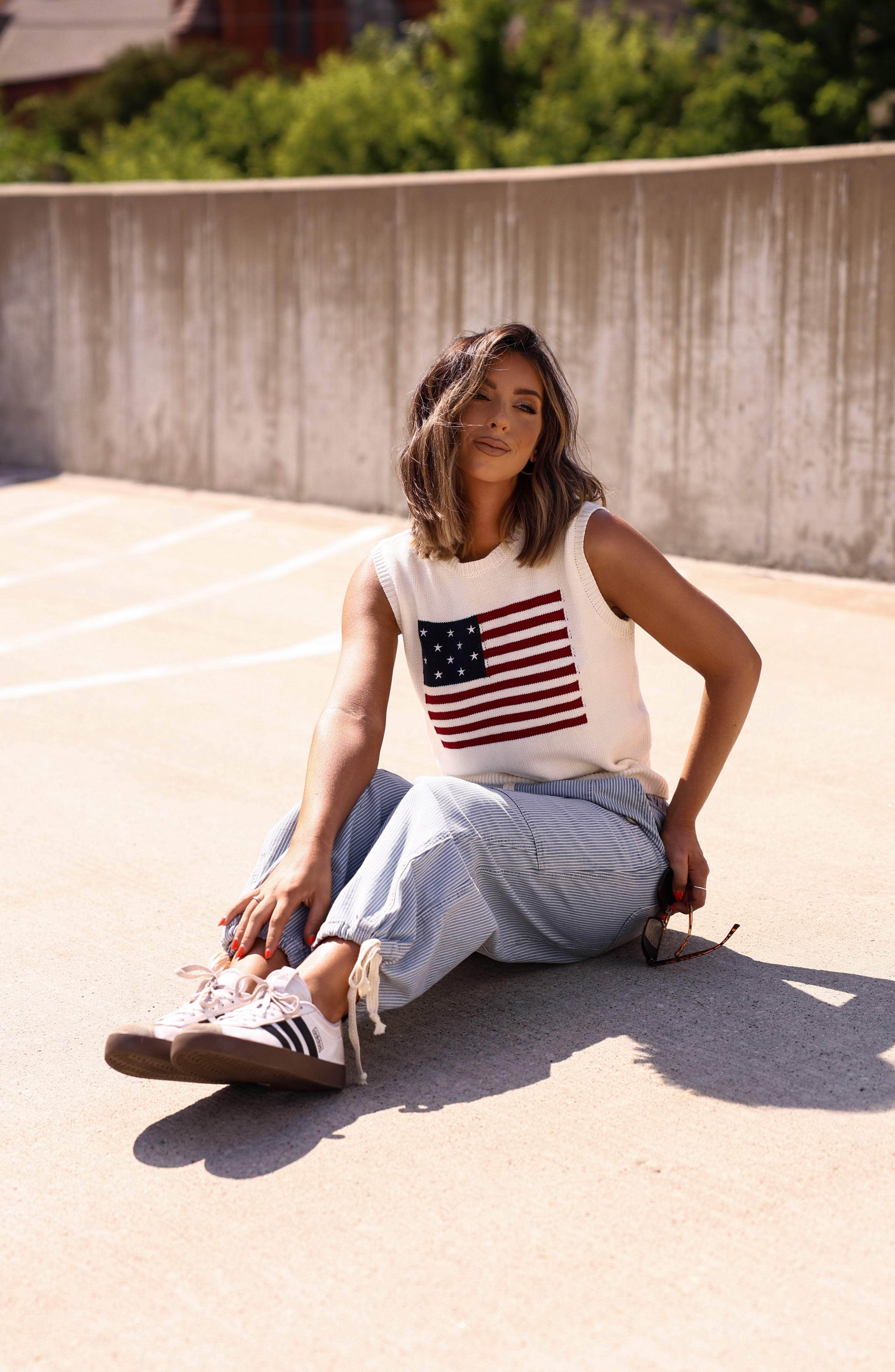 American Flag Knit Tank
