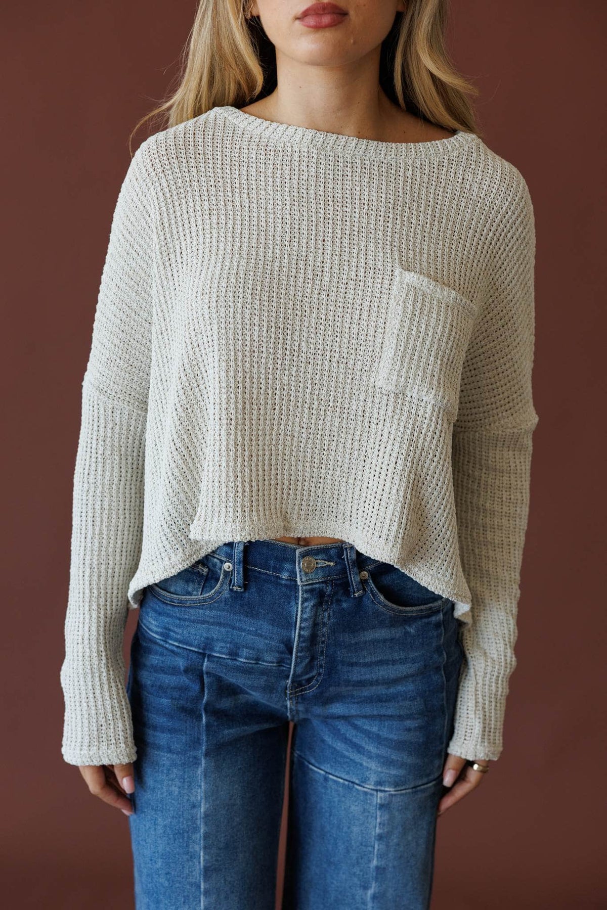 Natural knit top