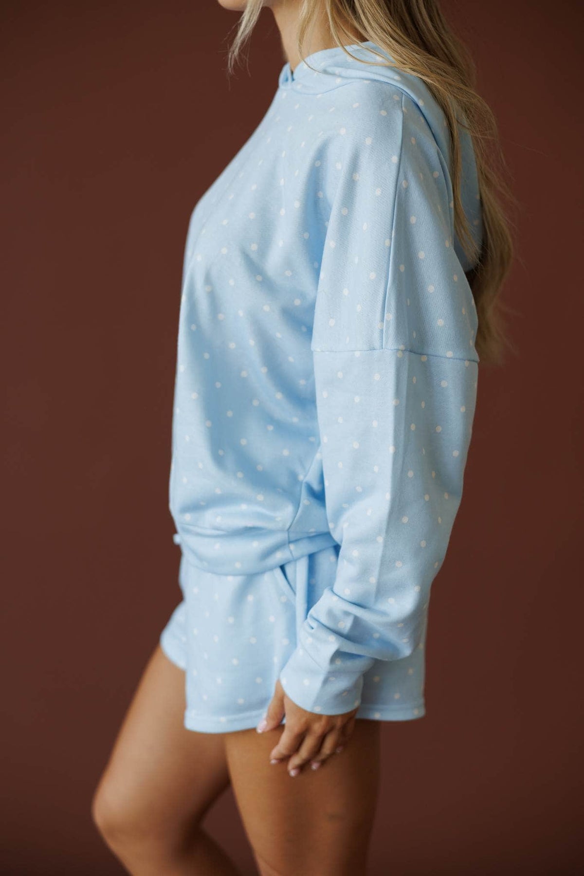 Baby Blue Polkadot Hoodie