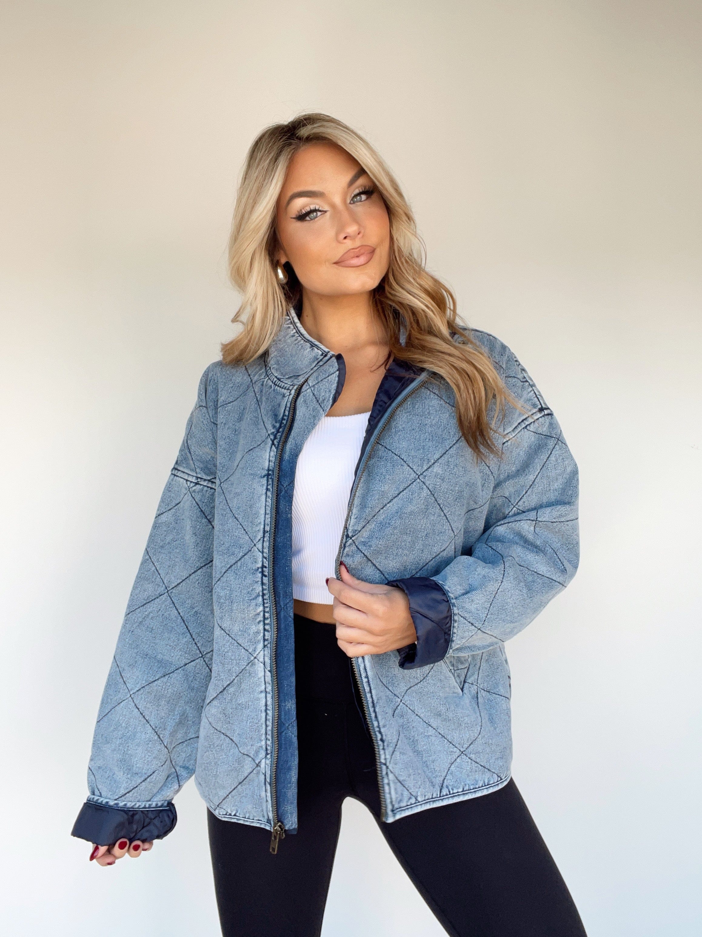 BD268-LANE quilted denim jacket by together