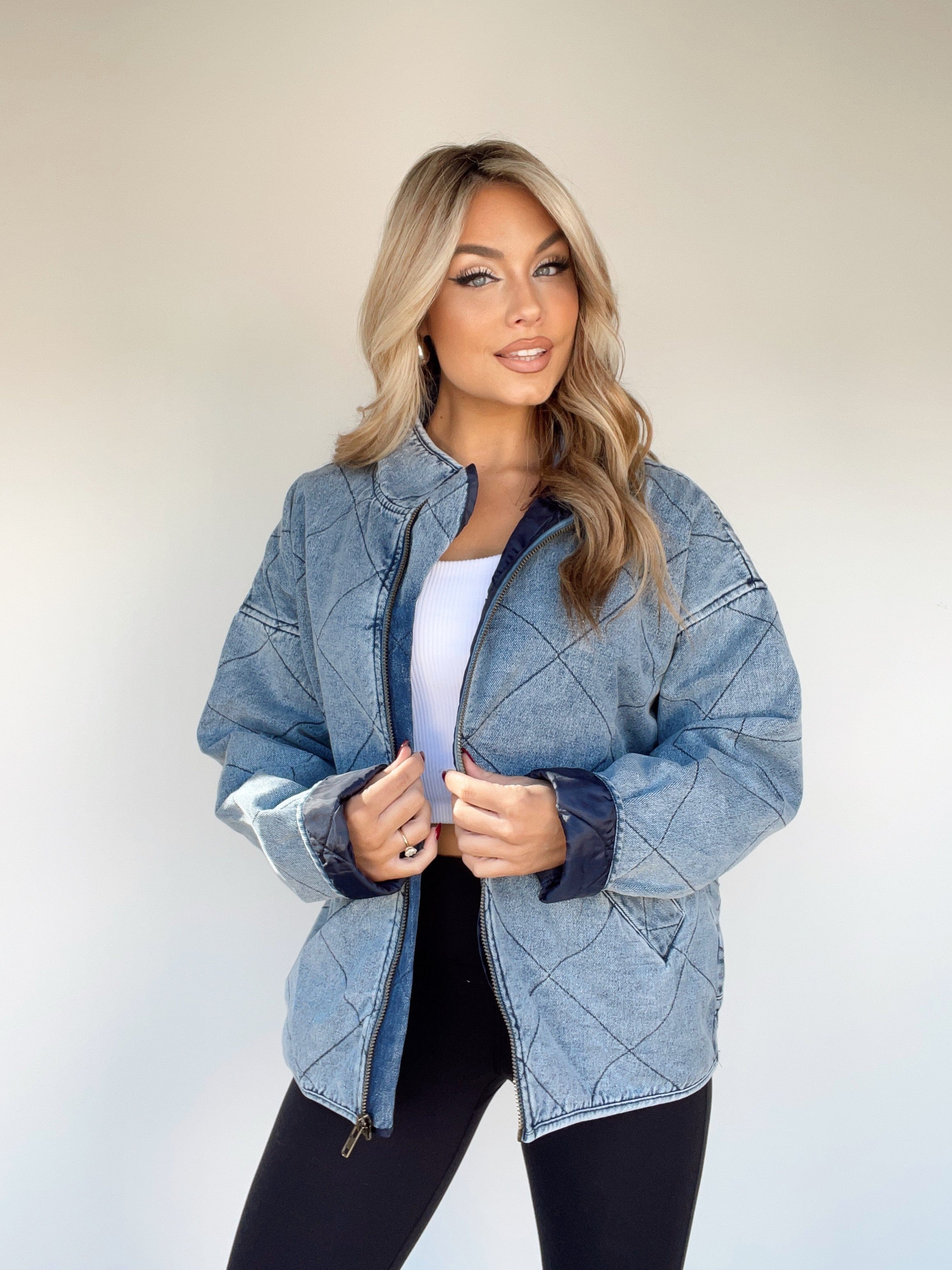 BD268-LANE quilted denim jacket by together