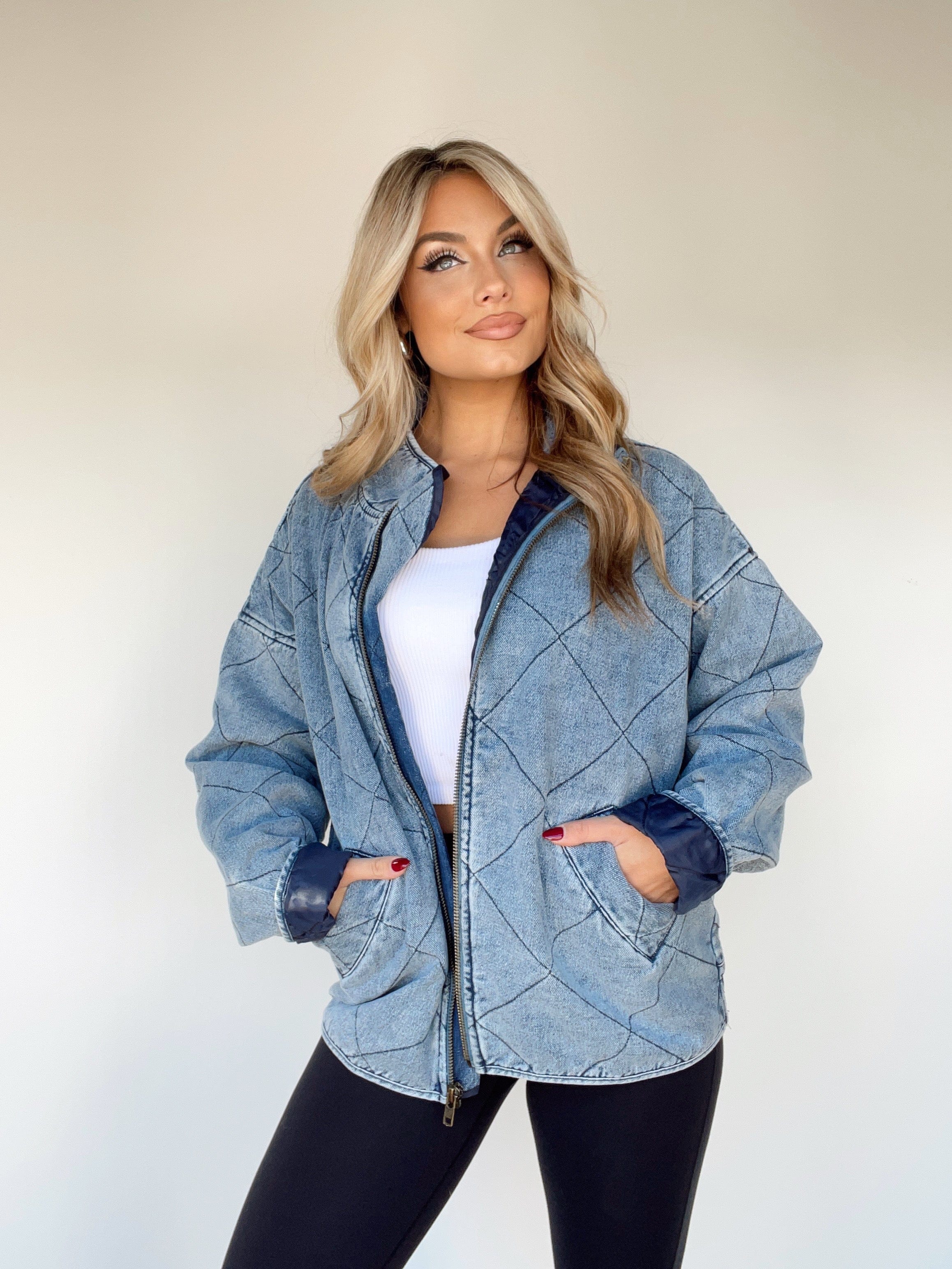BD268-LANE quilted denim jacket by together