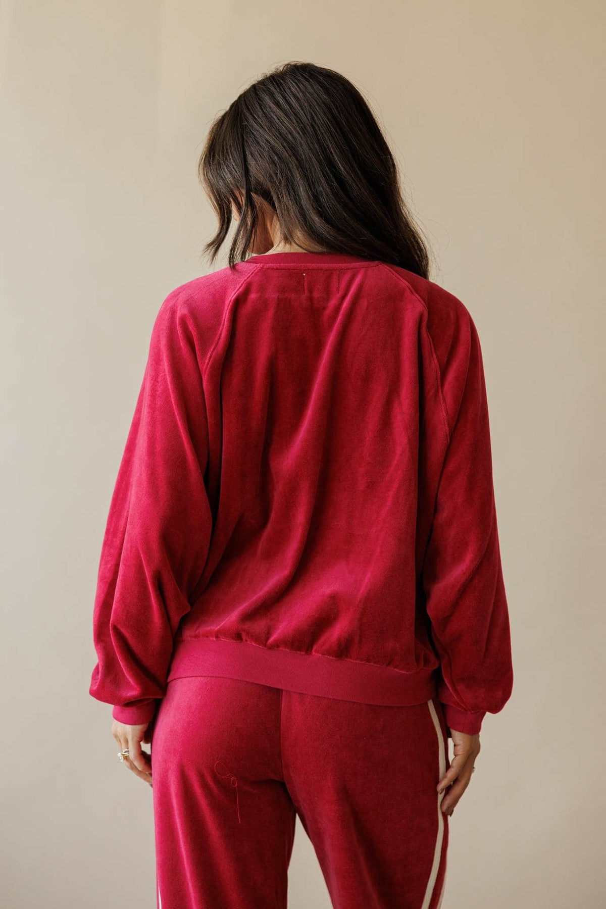 Berry velour sweatshirt