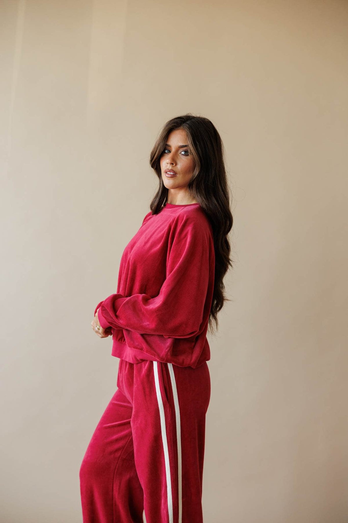 Berry velour sweatshirt