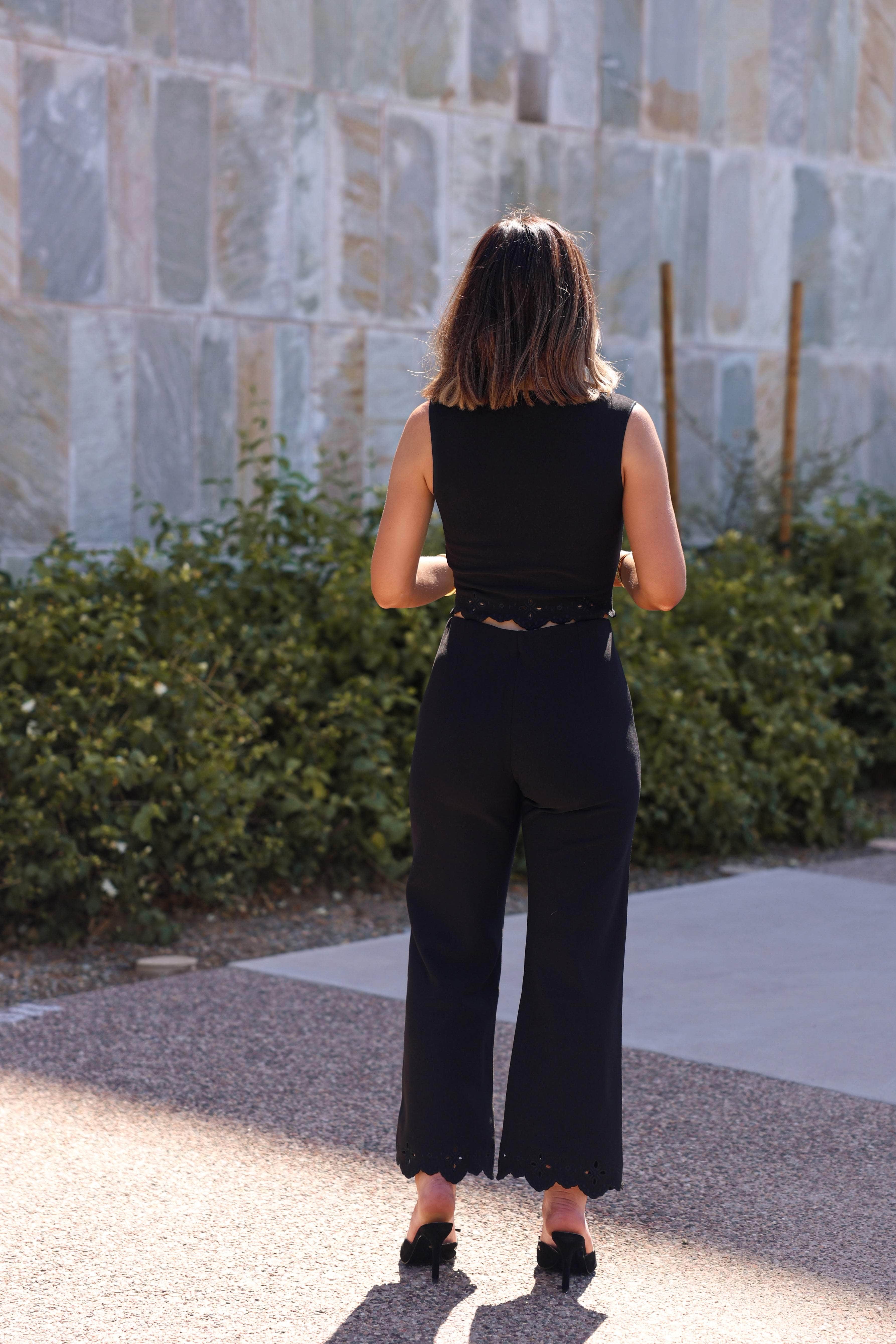 Black Eyelet Pants