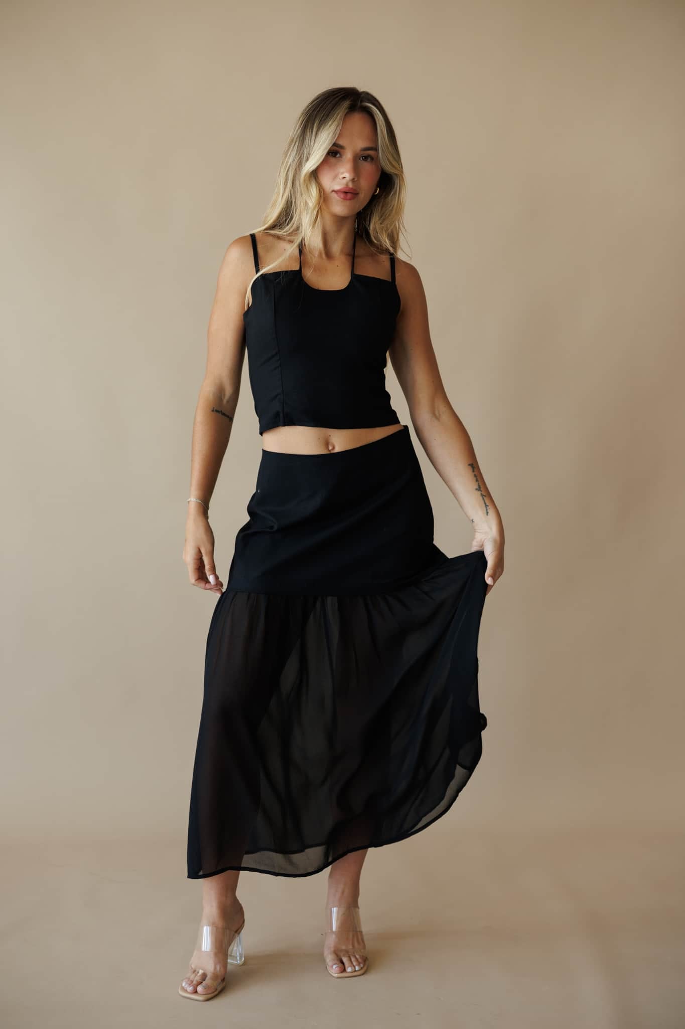 Black Front Cut Out Top
