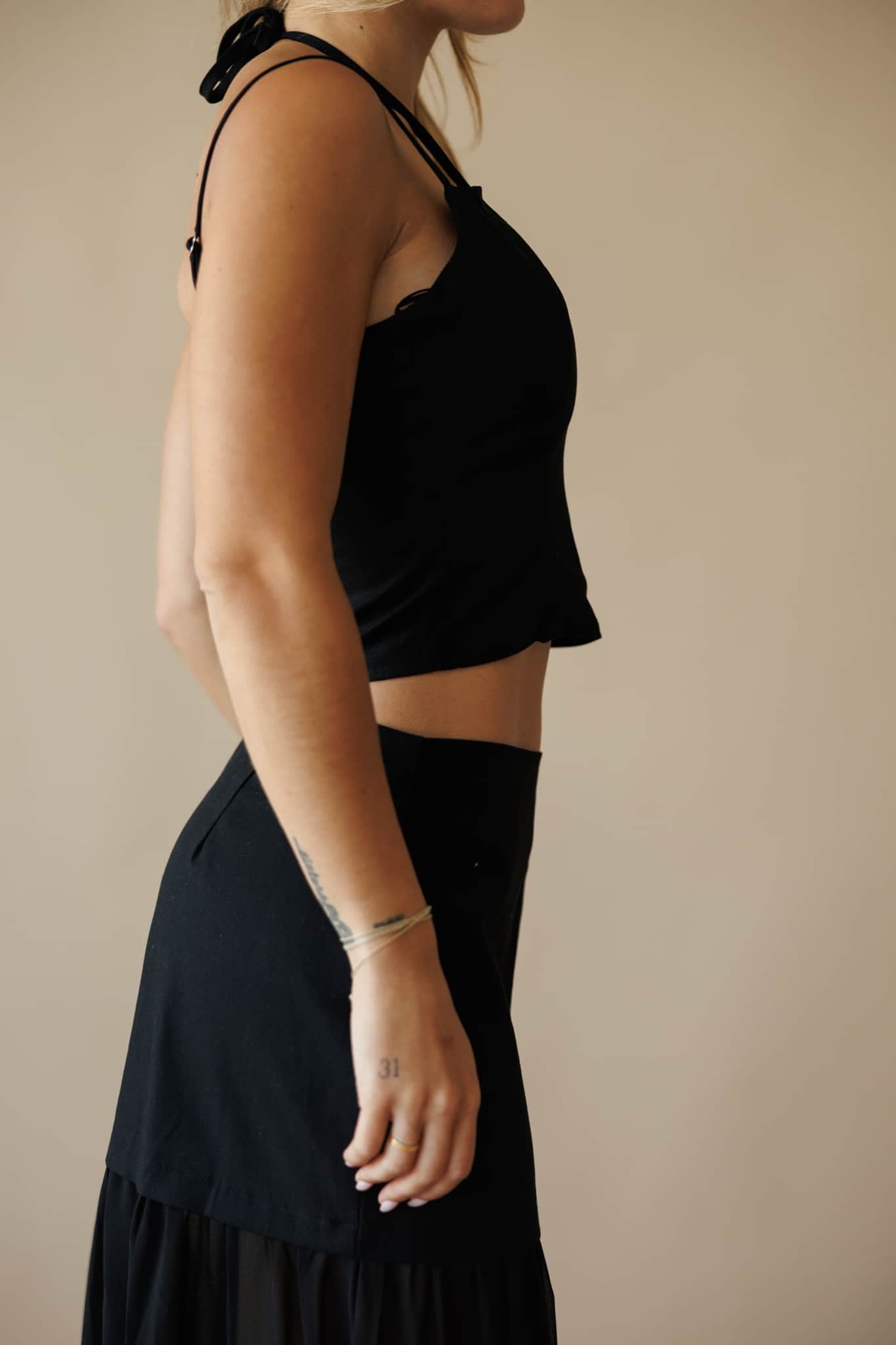 Black Front Cut Out Top