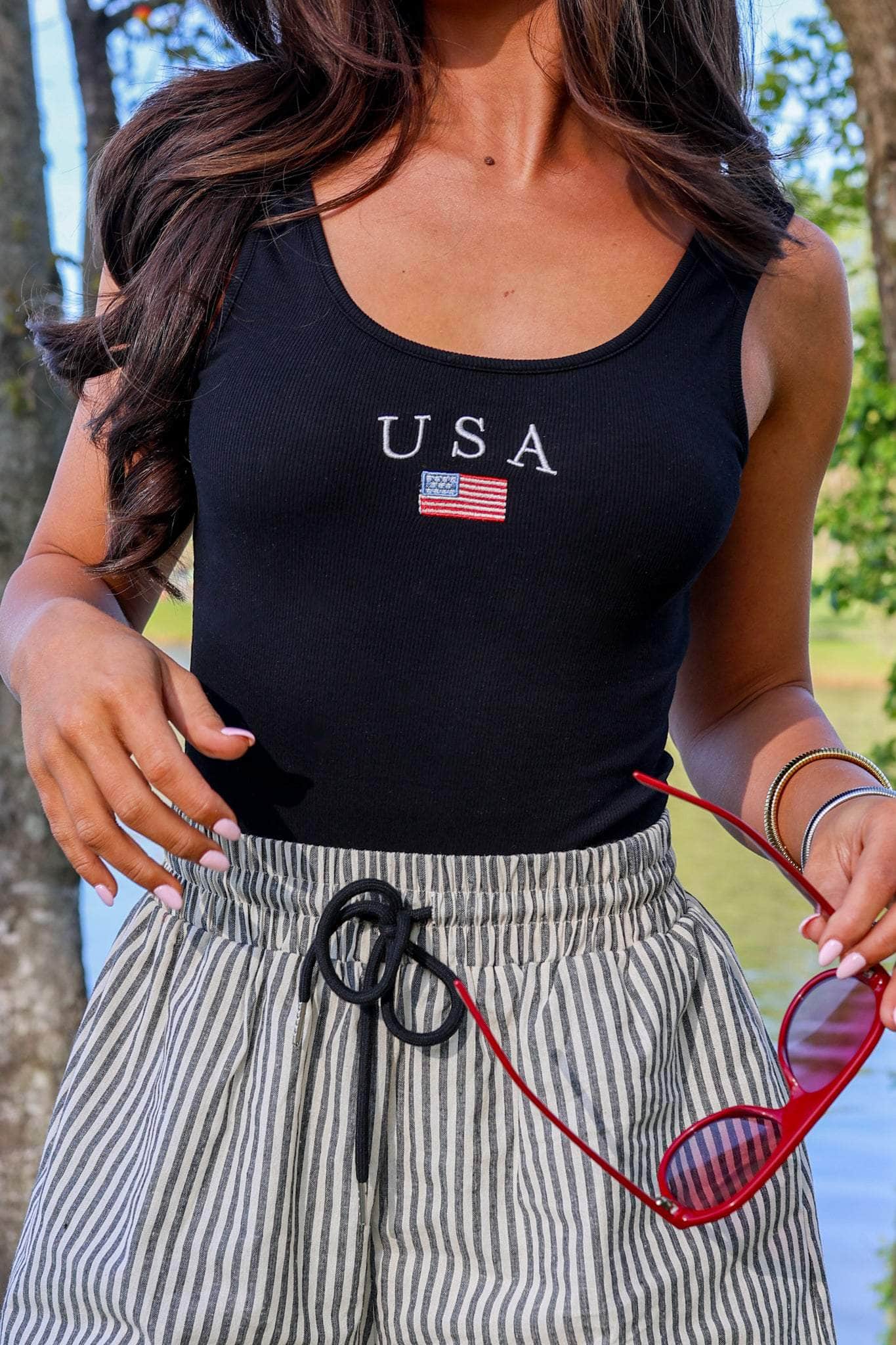 Black USA Bodysuit