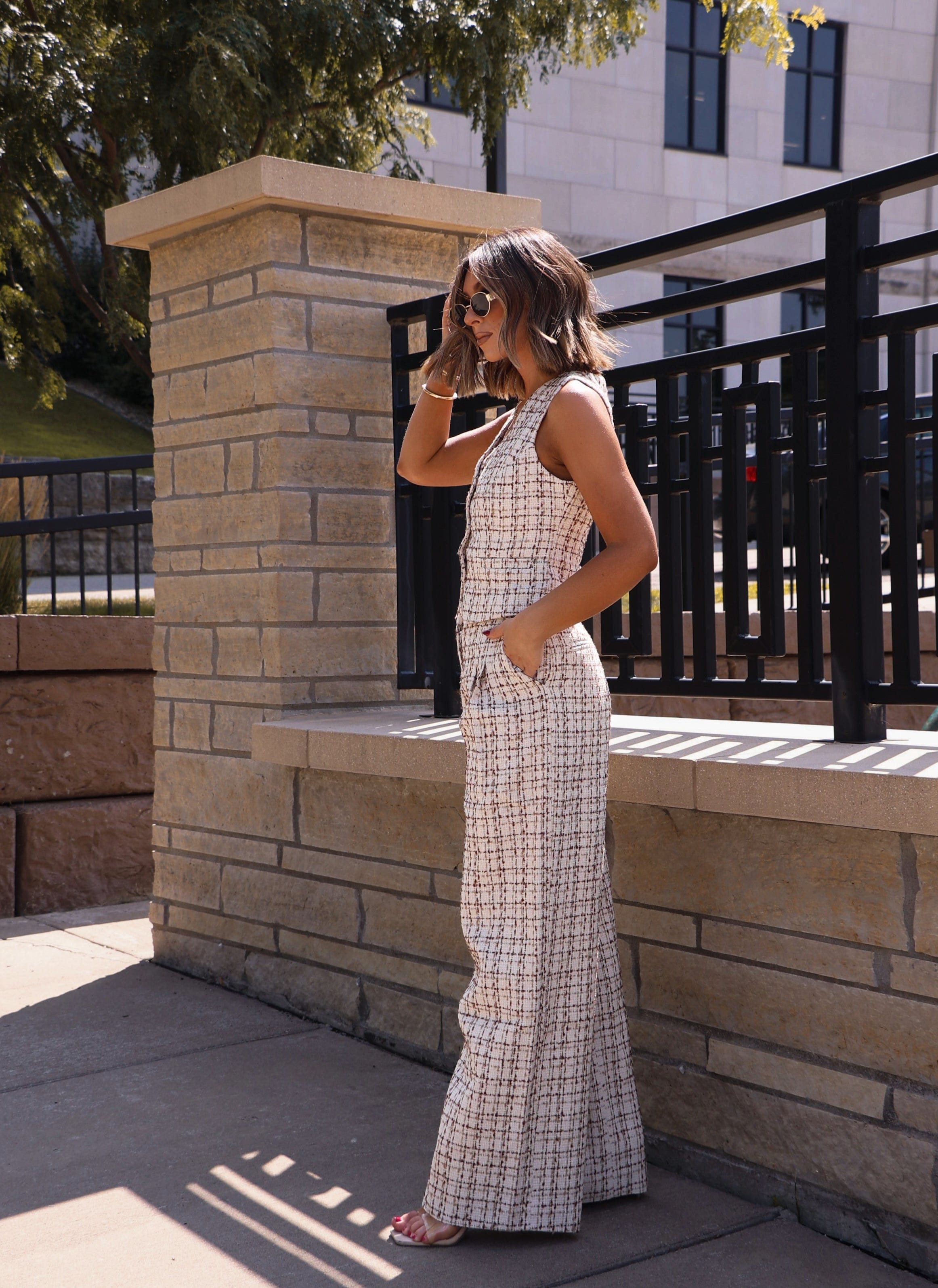 Boucle Plaid Trouser Fore Collection