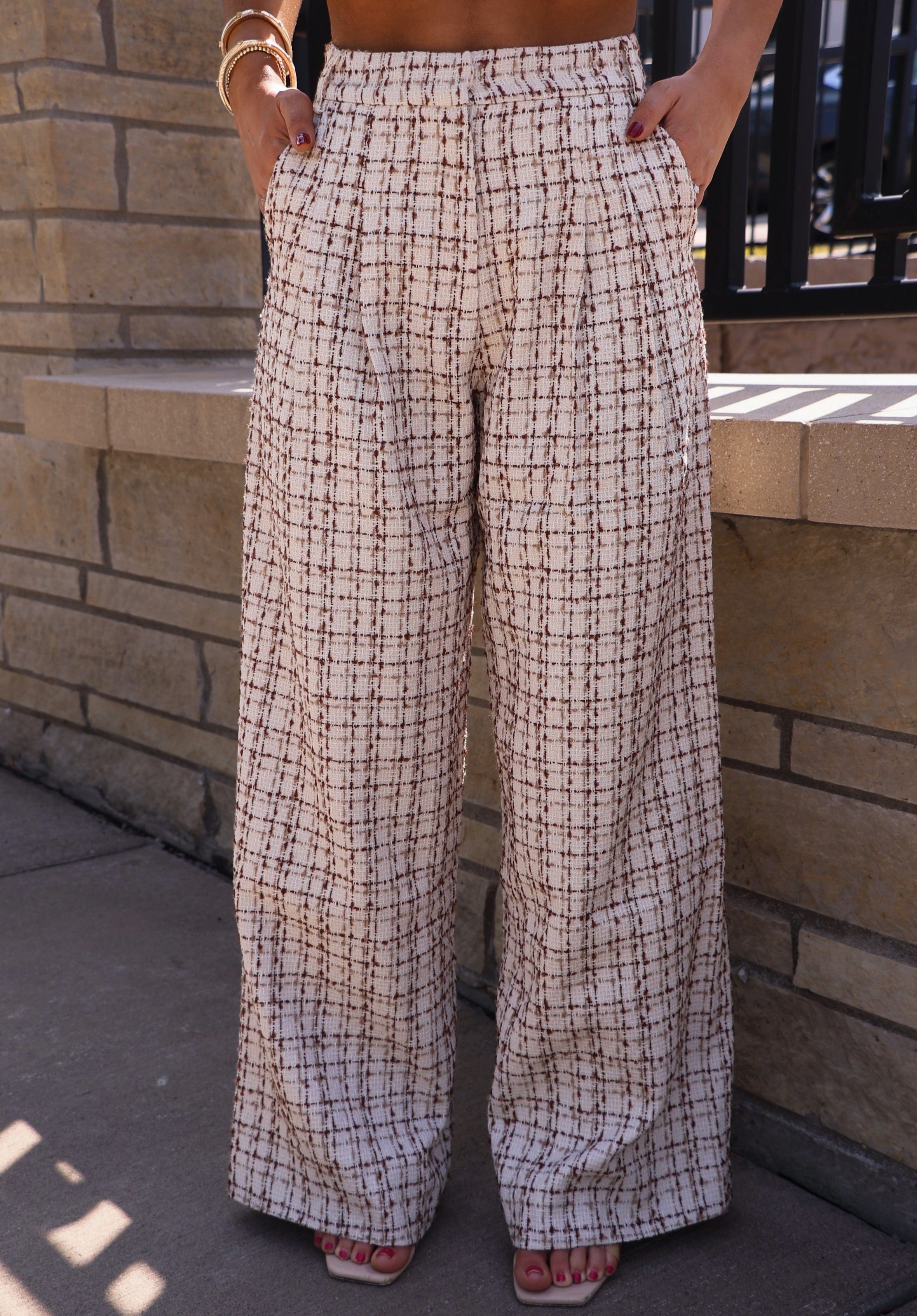 Boucle Plaid Trouser Fore Collection