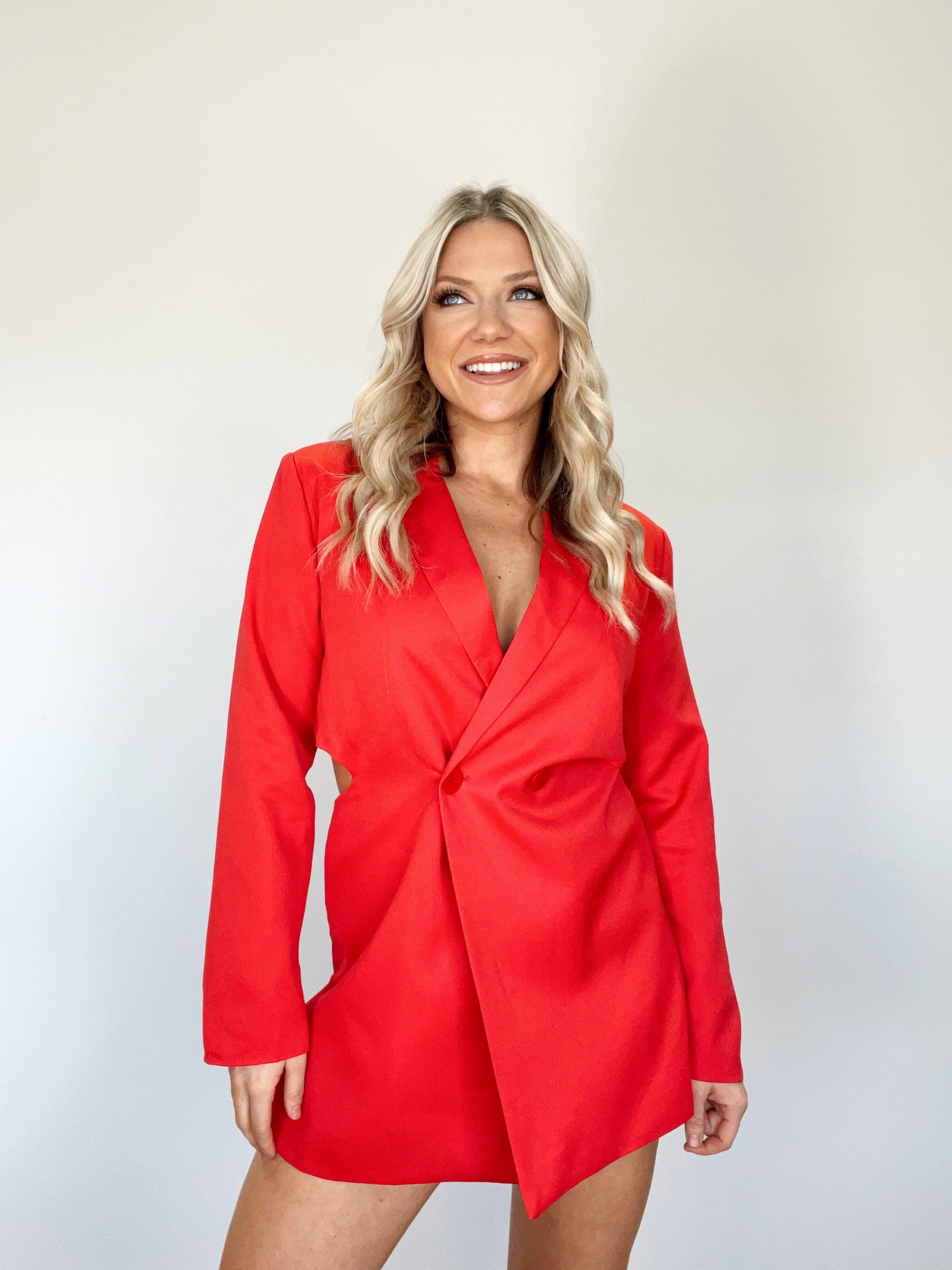 BP6564 red blazer romper BaeVely