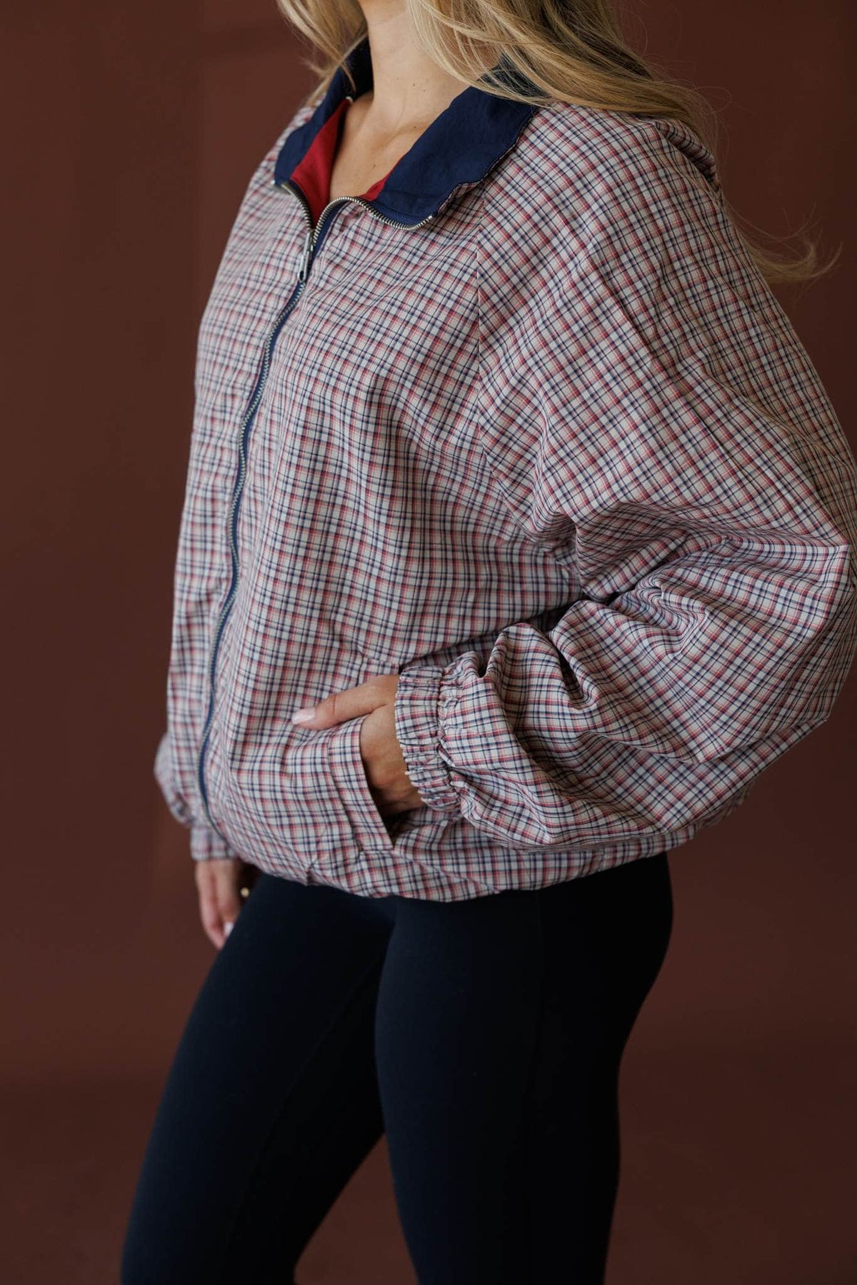 Navy and lemon reversible jacket