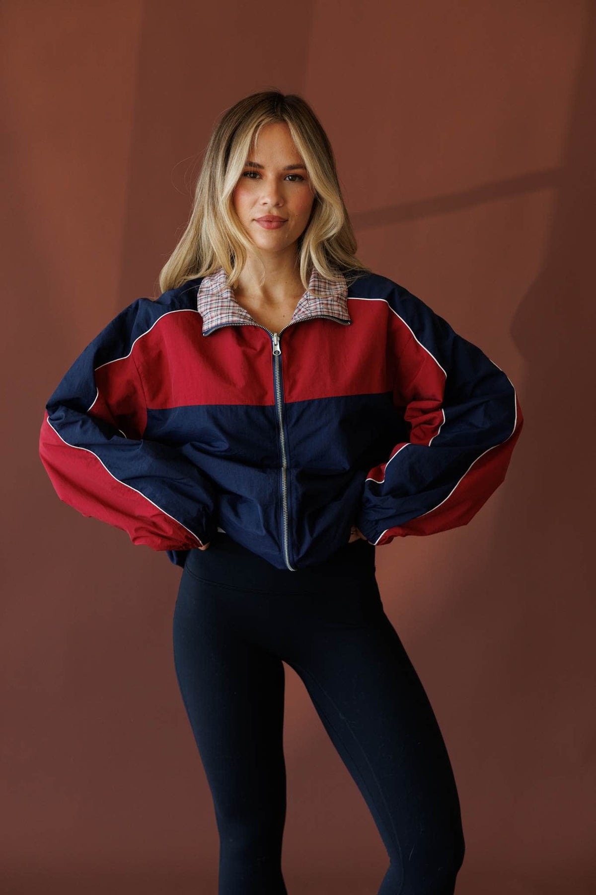 Navy and lemon reversible jacket