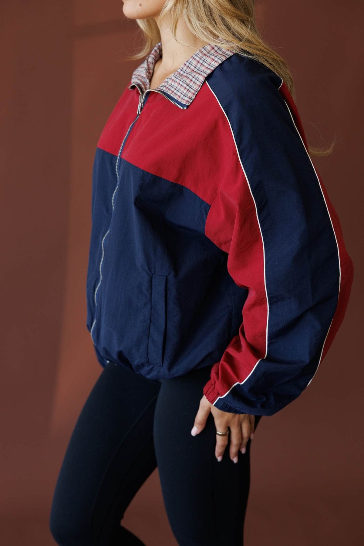 Navy and lemon reversible jacket