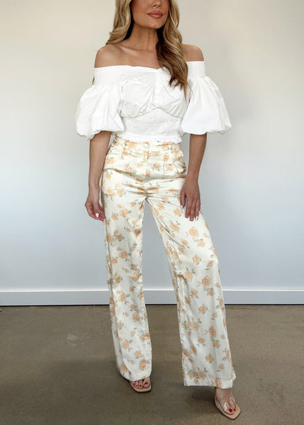 Luna Floral Satin Pants