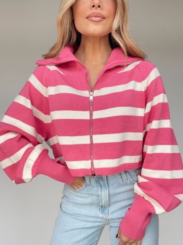 BRW0795-1 hot pink turtleneck sweater Bailey Rose