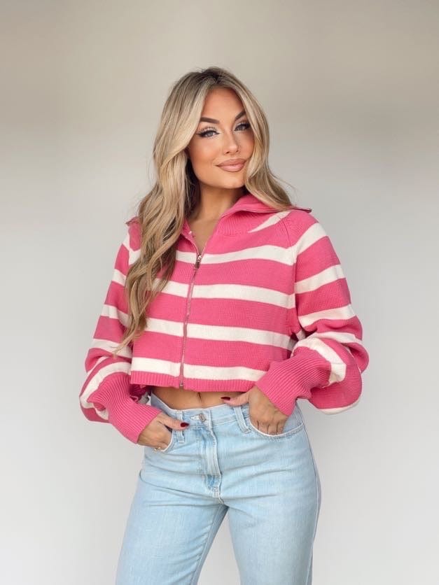 BRW0795-1 hot pink turtleneck sweater Bailey Rose