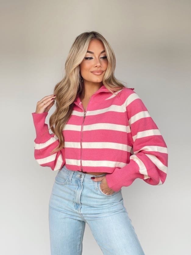 BRW0795-1 hot pink turtleneck sweater Bailey Rose