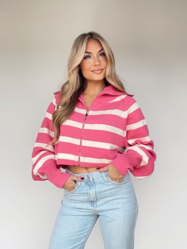 BRW0795-1 hot pink turtleneck sweater Bailey Rose