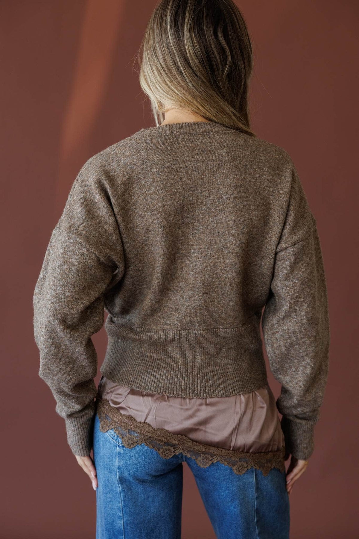 Mocha lace sweater