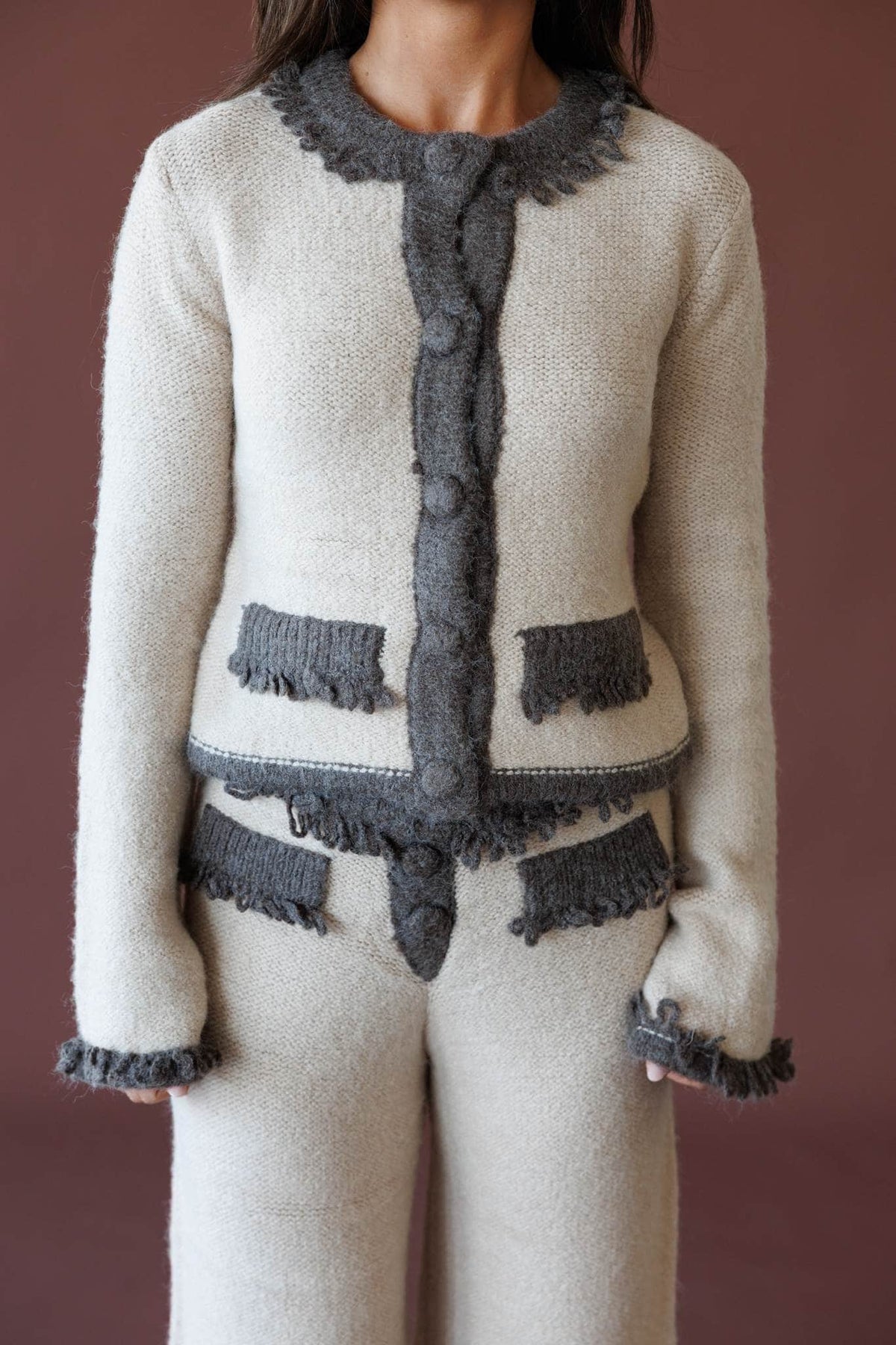 Oatmeal cardigan sweater