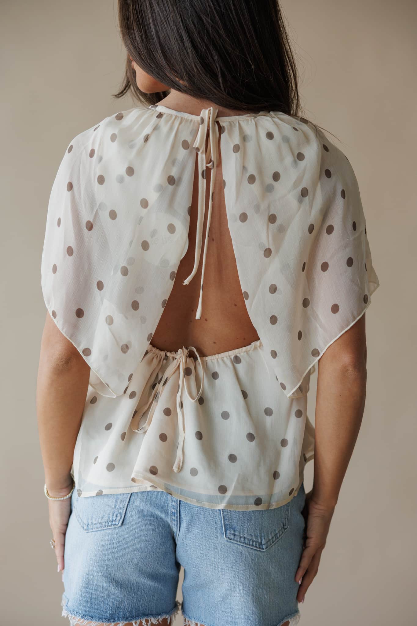 Polka Dot Ruffle Blouse