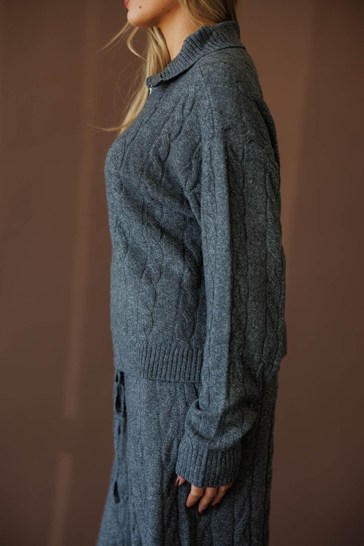 Plaid half zip pullover