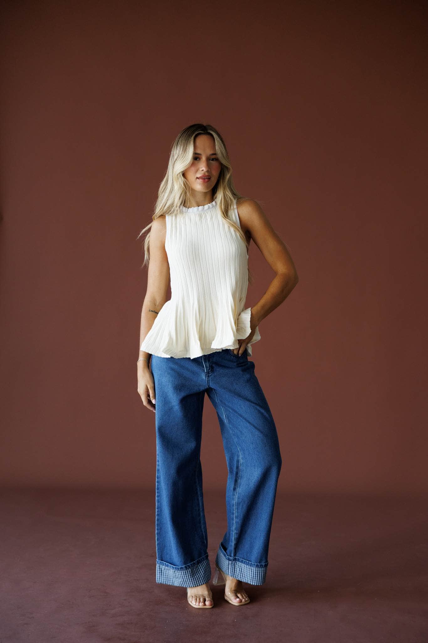 Champagne Lunch Pleated Top