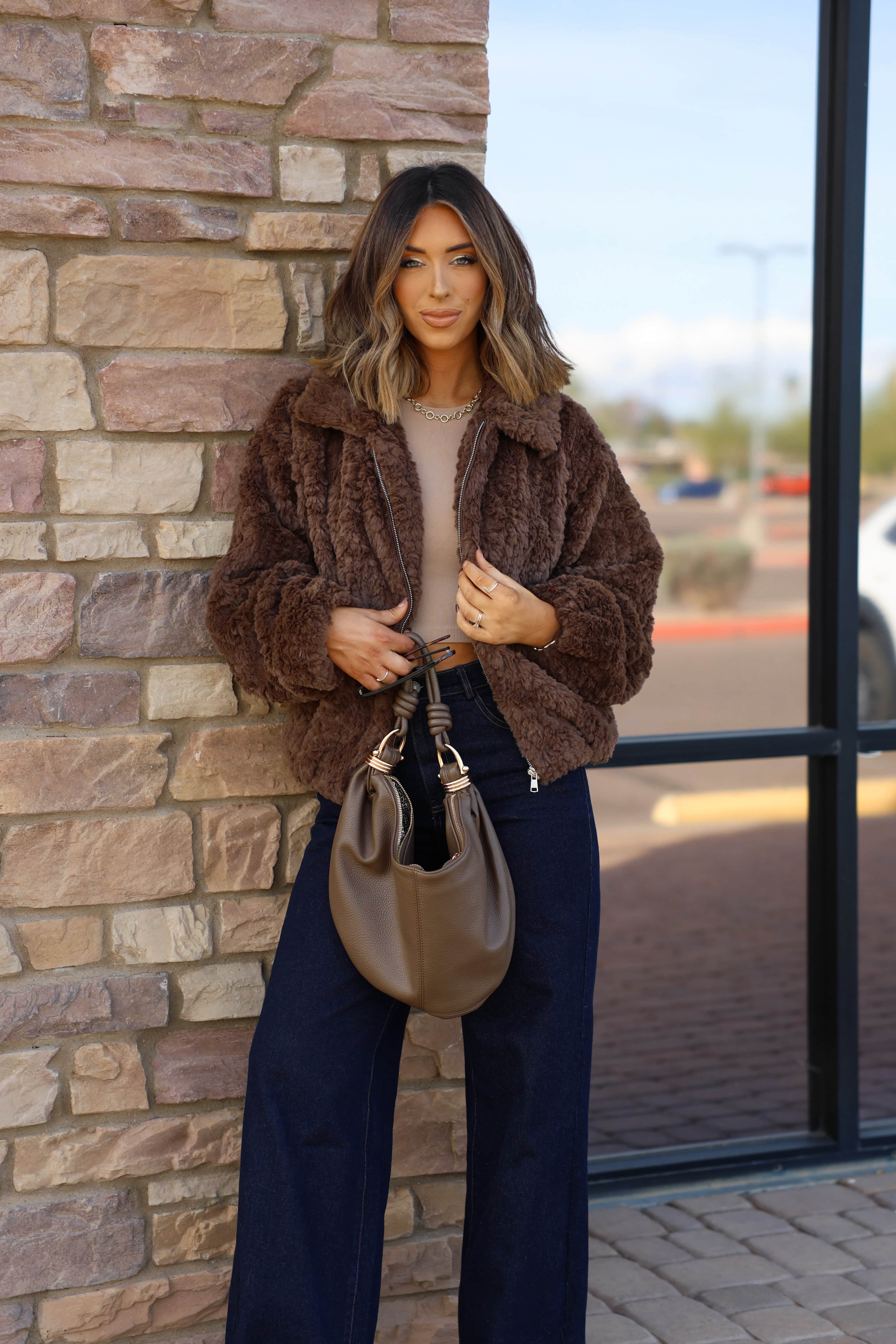 Chocolate Faux Fur Jacket