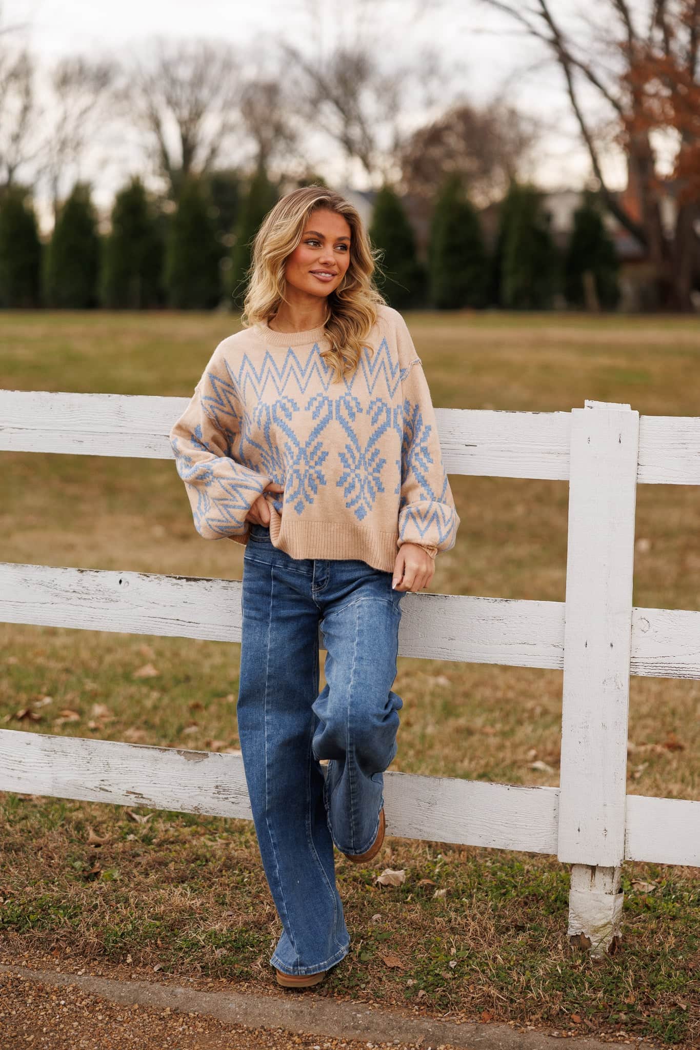 Cream Alpine Knit Sweater