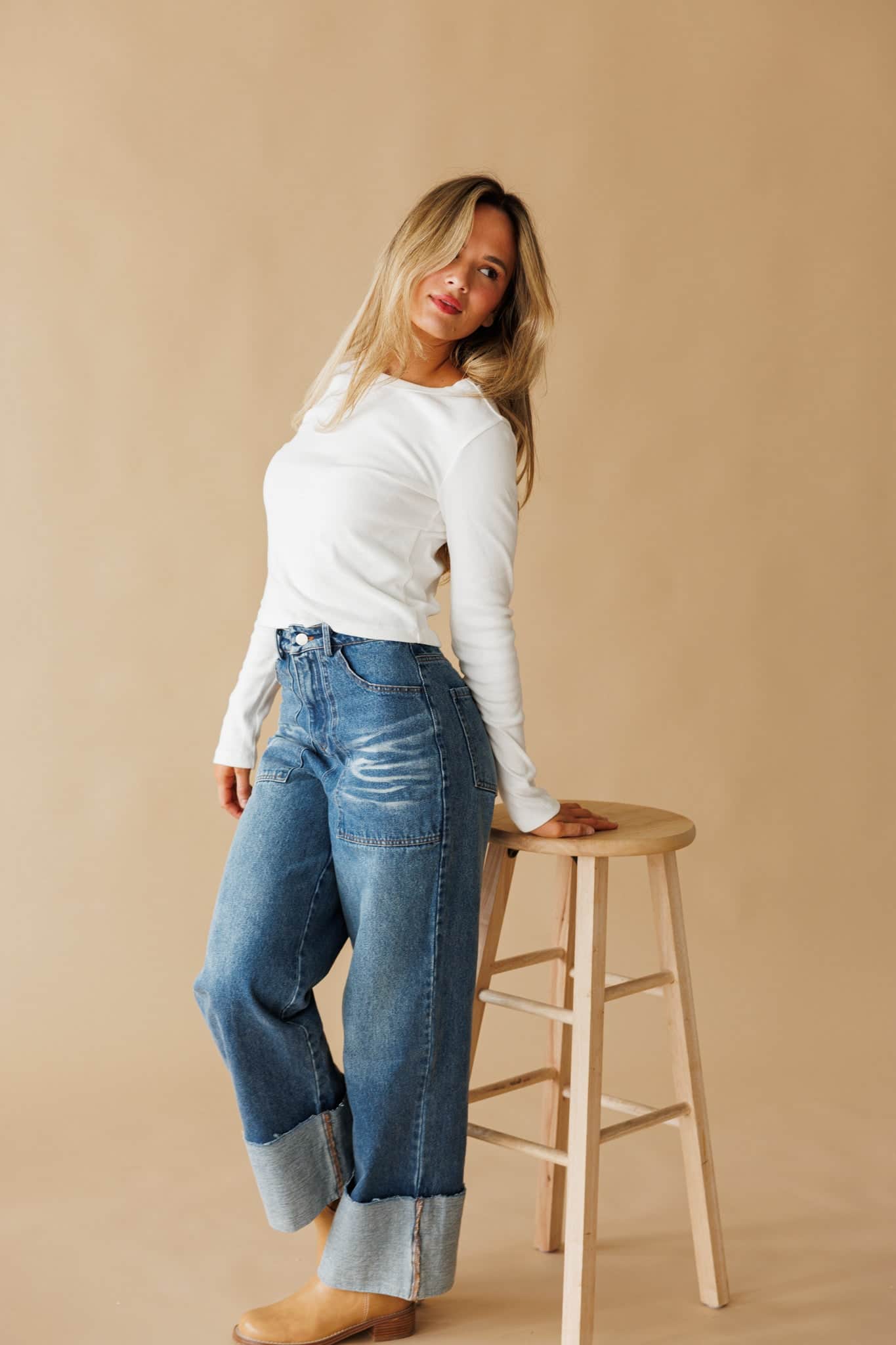 Cuffing Season Wide Leg Denim
