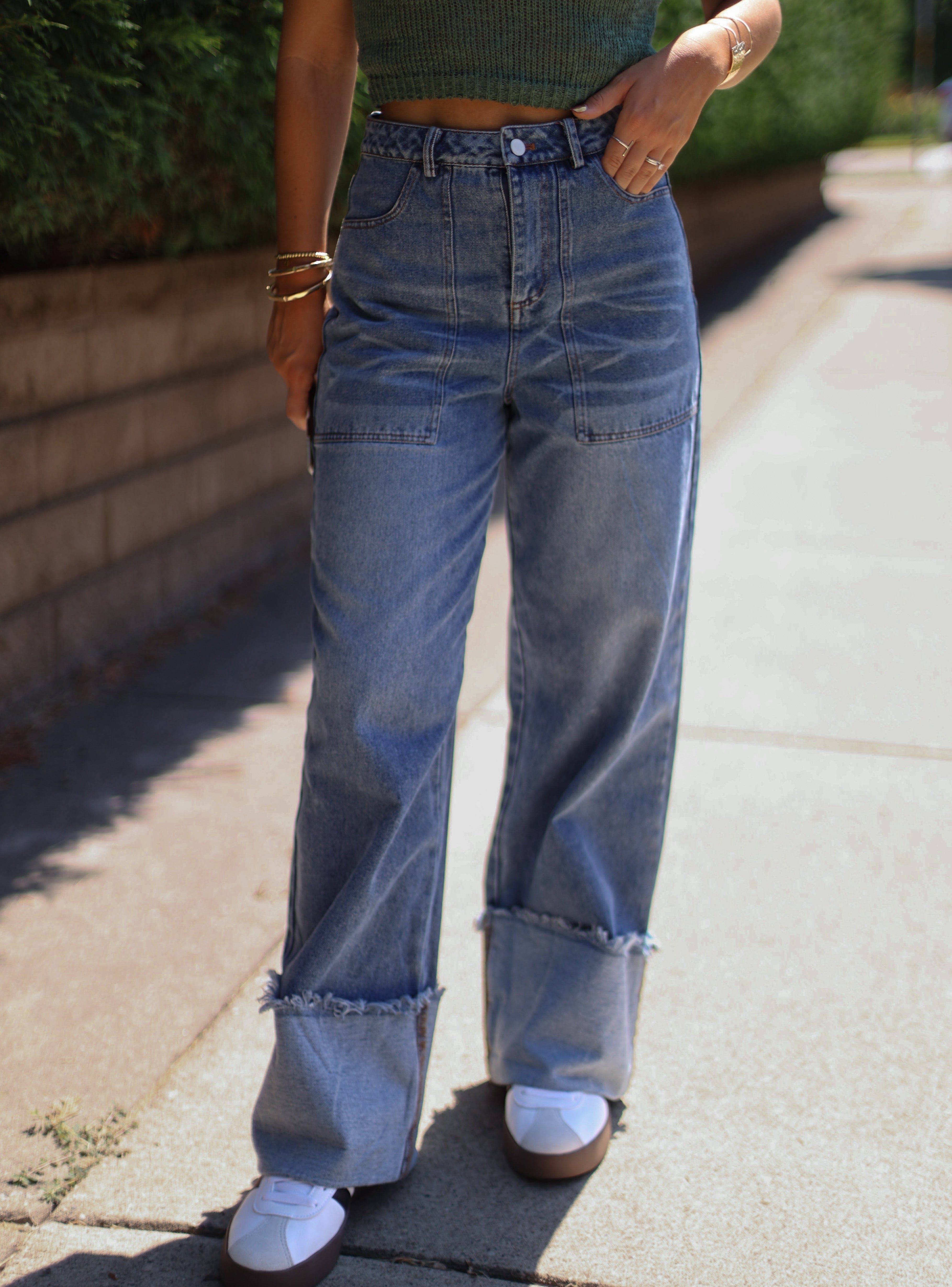 Cuffing Season Wide Leg Denim Le Lis