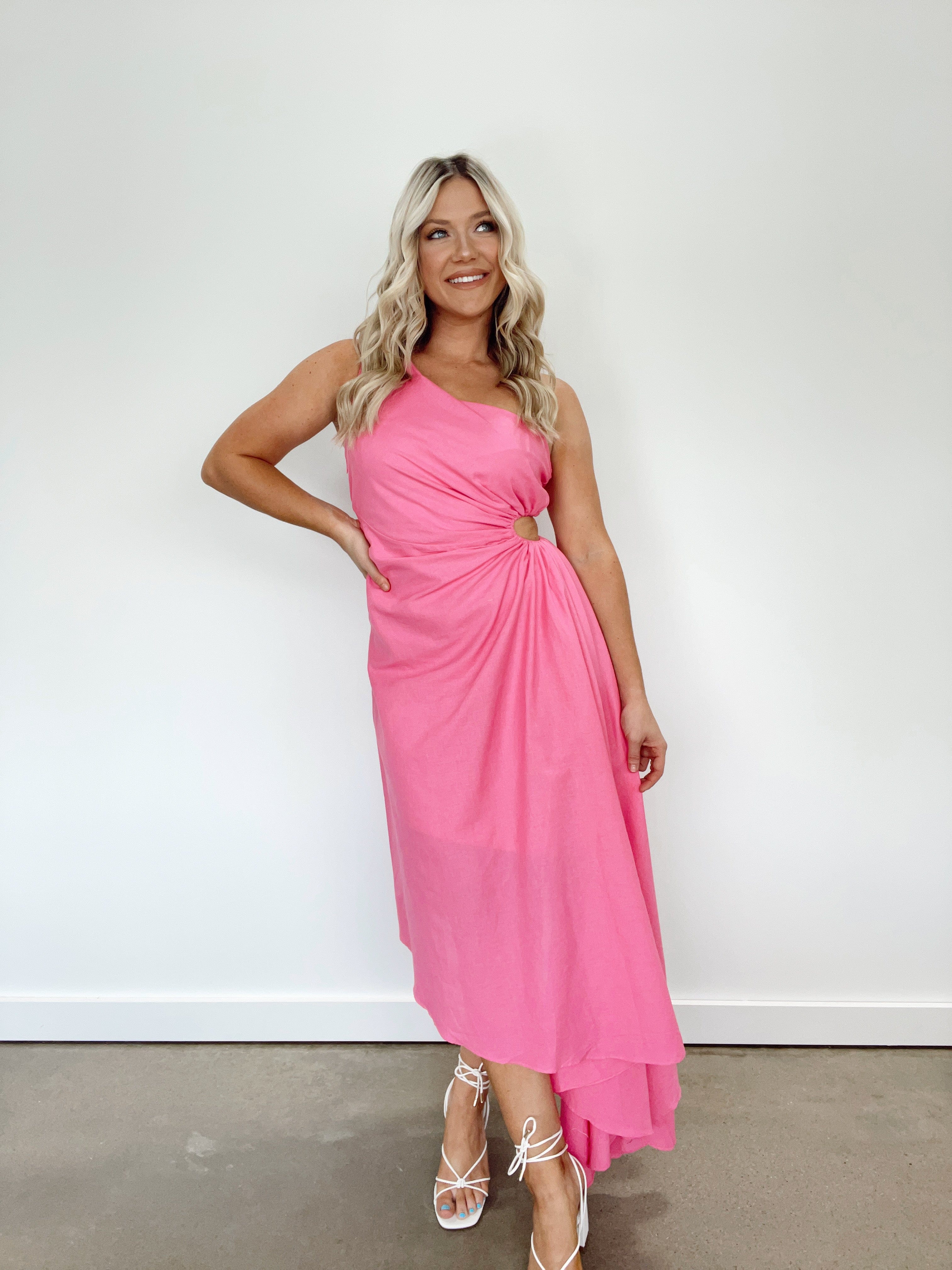 DA29601Y pink one should midi dress Aakaa