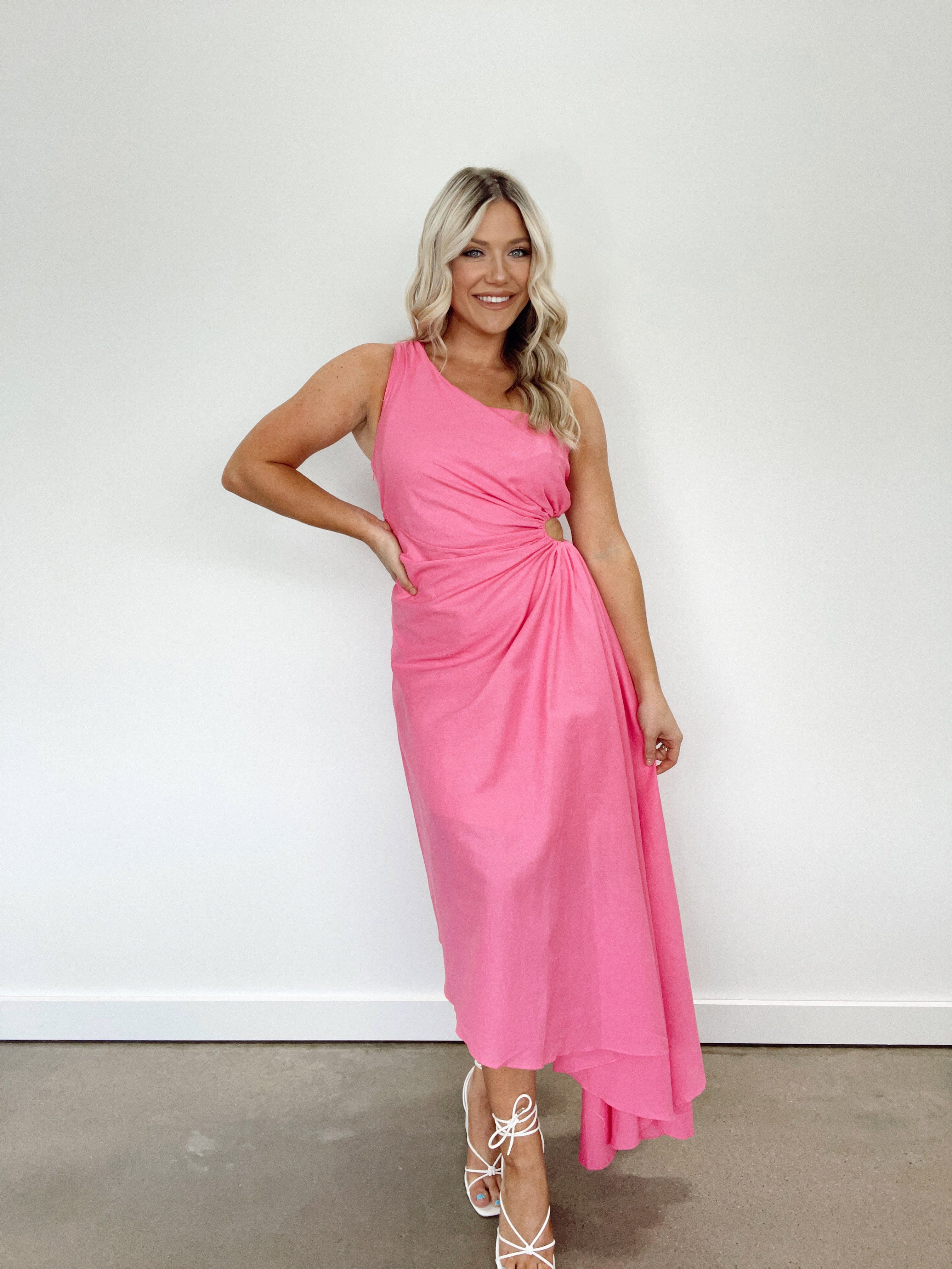 DA29601Y pink one should midi dress Aakaa