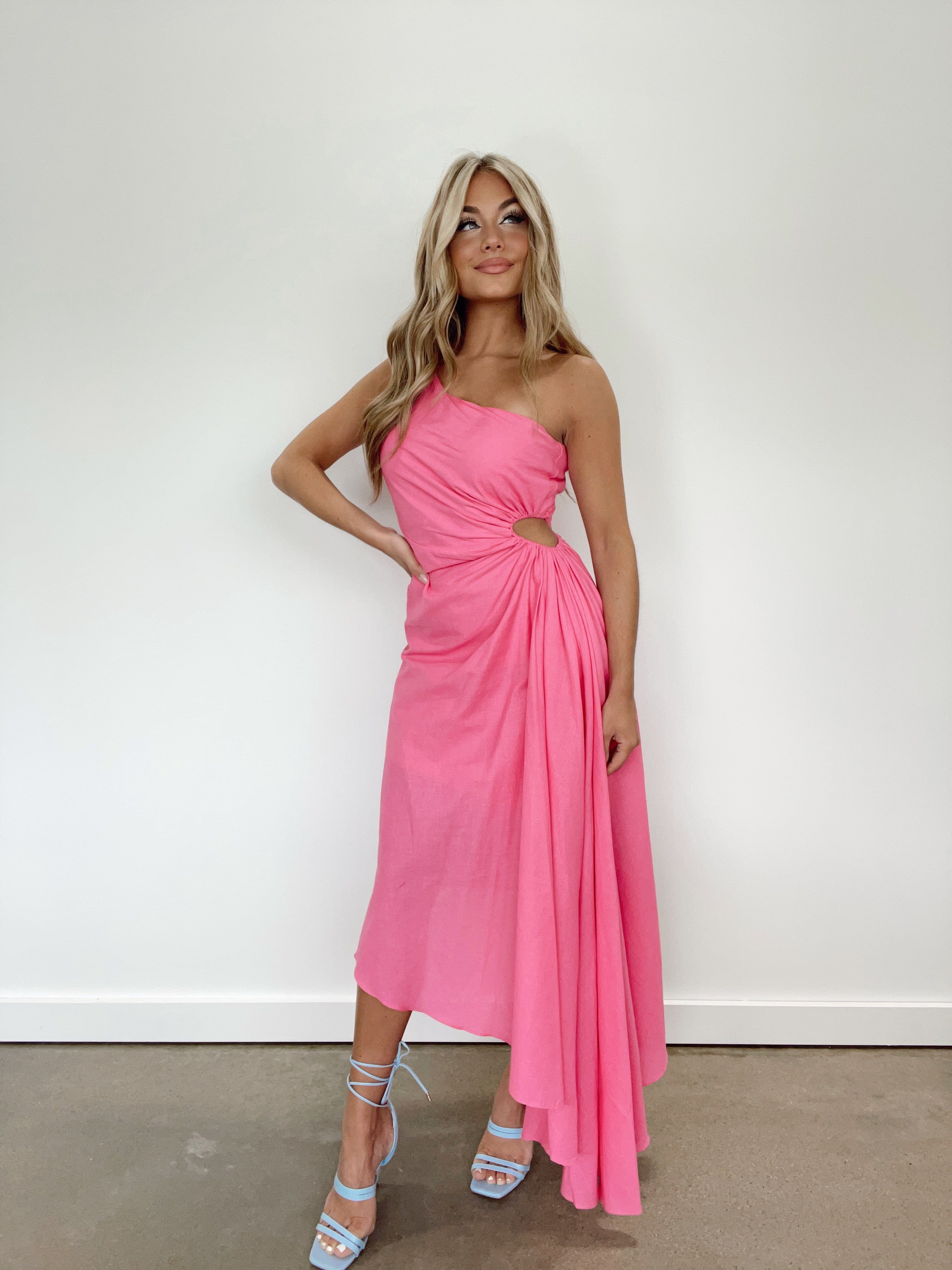 DA29601Y pink one should midi dress Aakaa