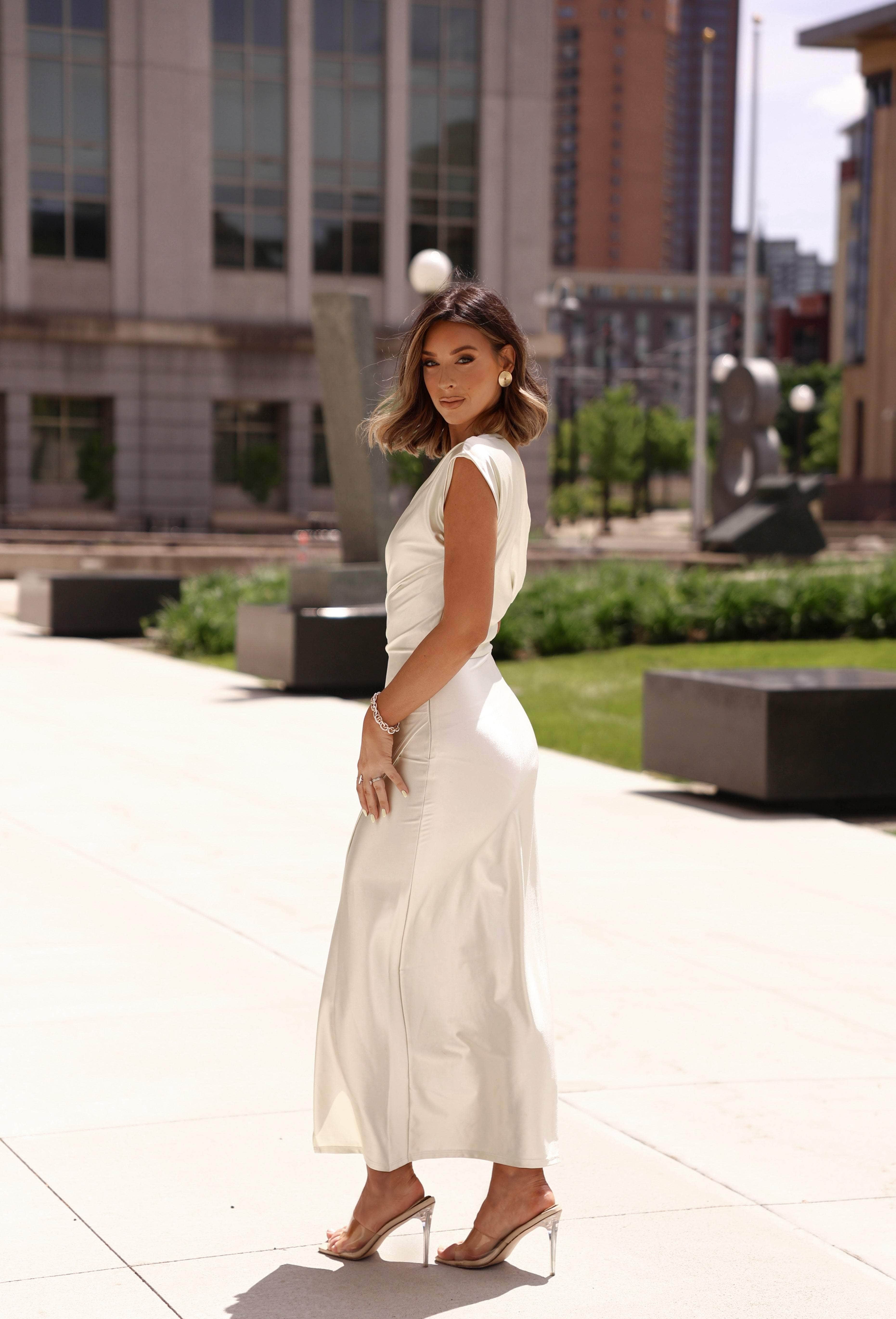 Saying Yes Satin Dress