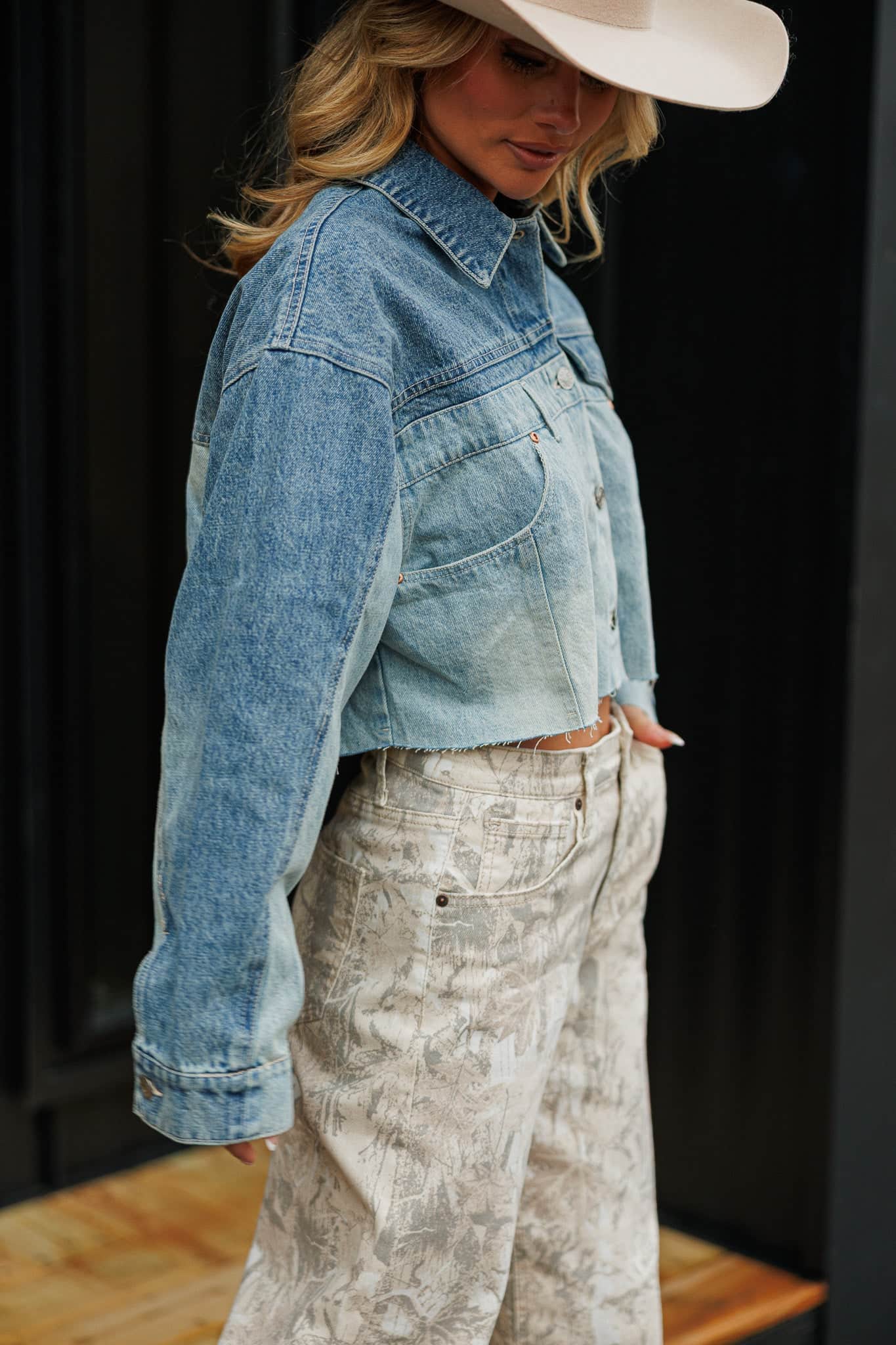 Denim Cowgirl Cropped Jacket