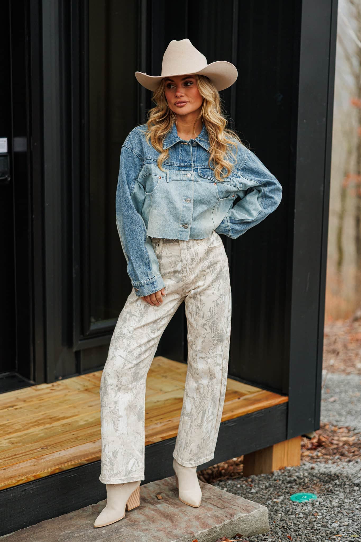 Denim Cowgirl Cropped Jacket