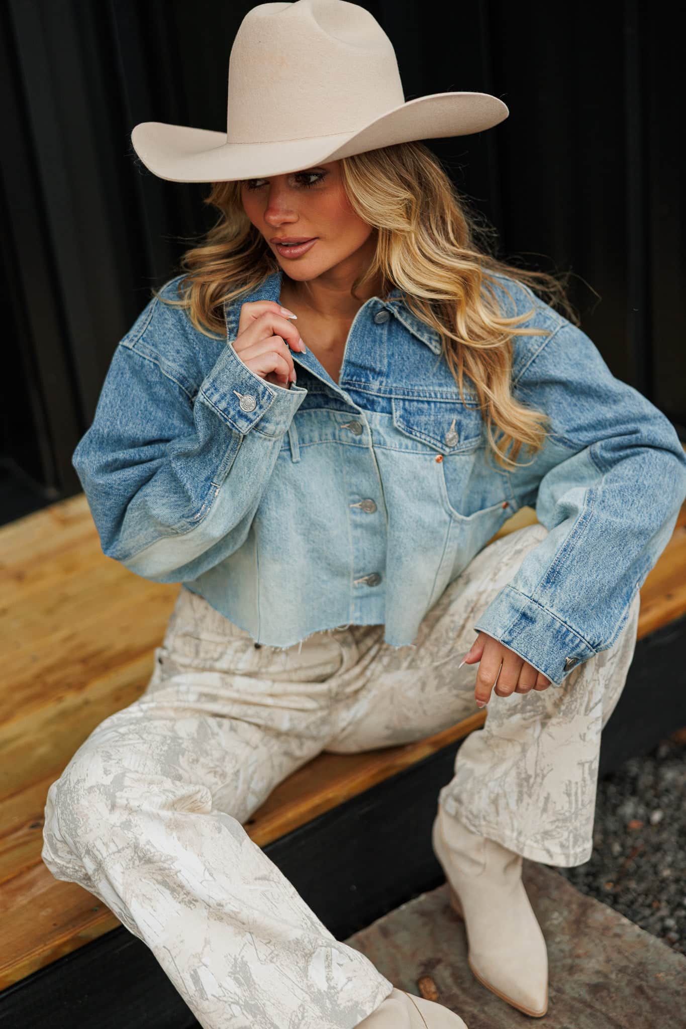 Denim Cowgirl Cropped Jacket