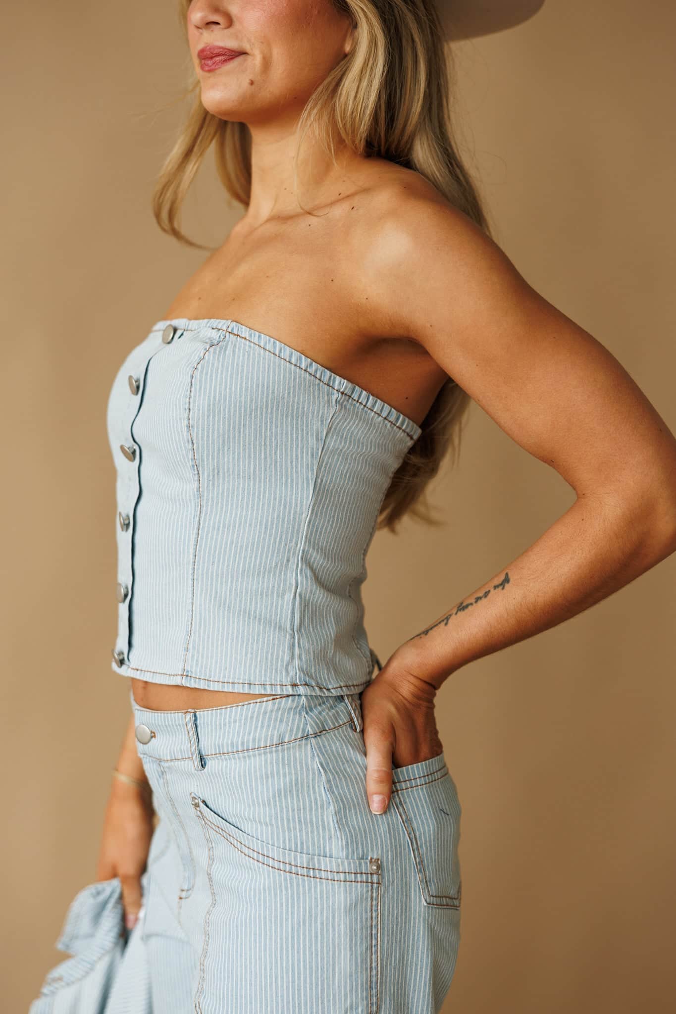 Denim Direction Bustier Top