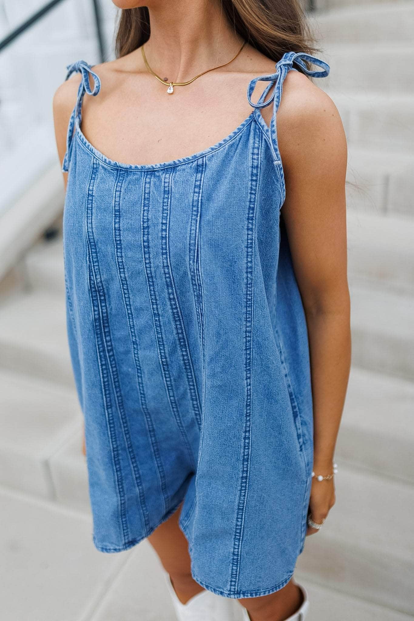 Denim Swing Romper