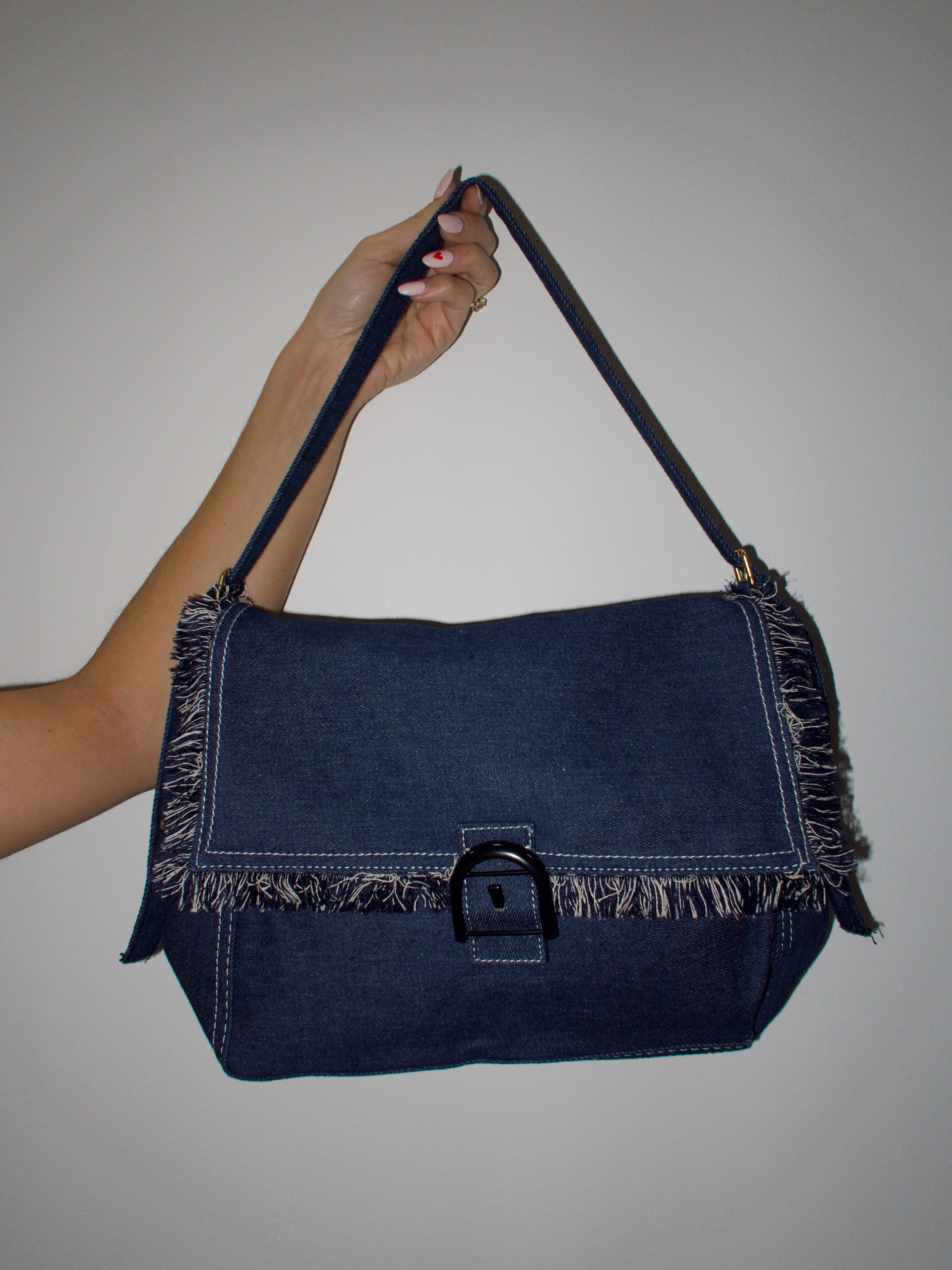 Denim Tassel Shoulder Bag Swan Madchen