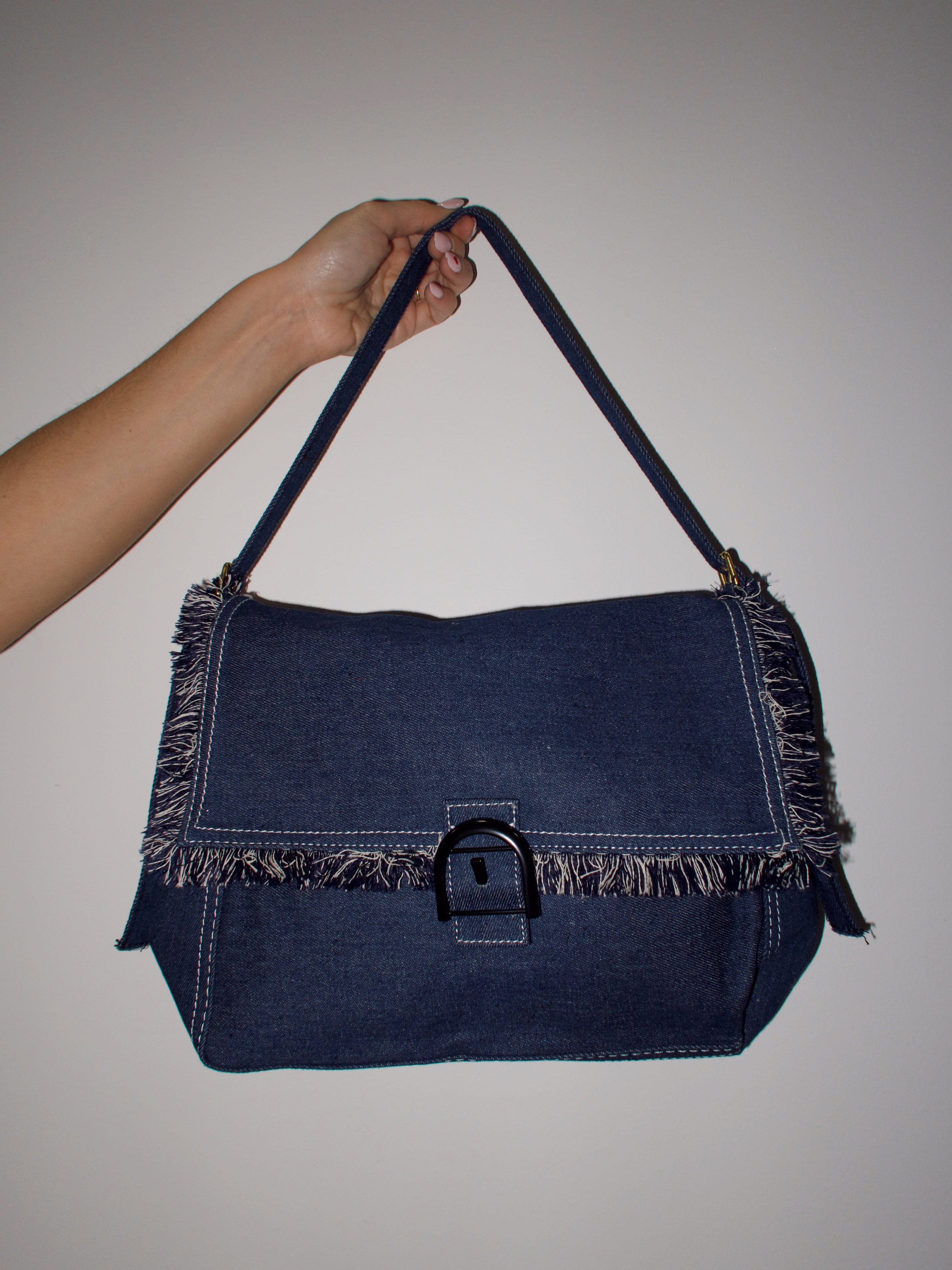 Denim Tassel Shoulder Bag Swan Madchen