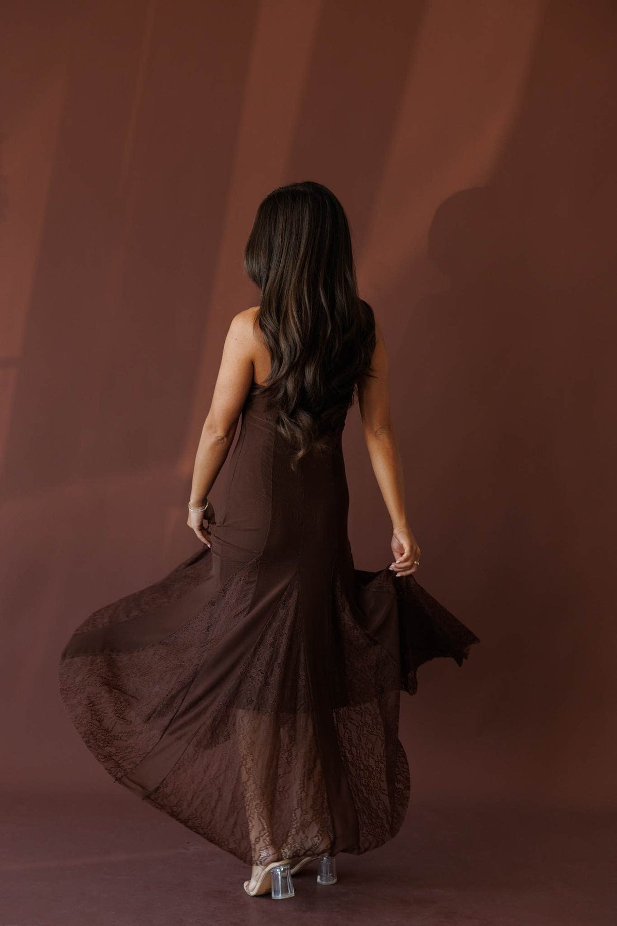 Brown midi dress