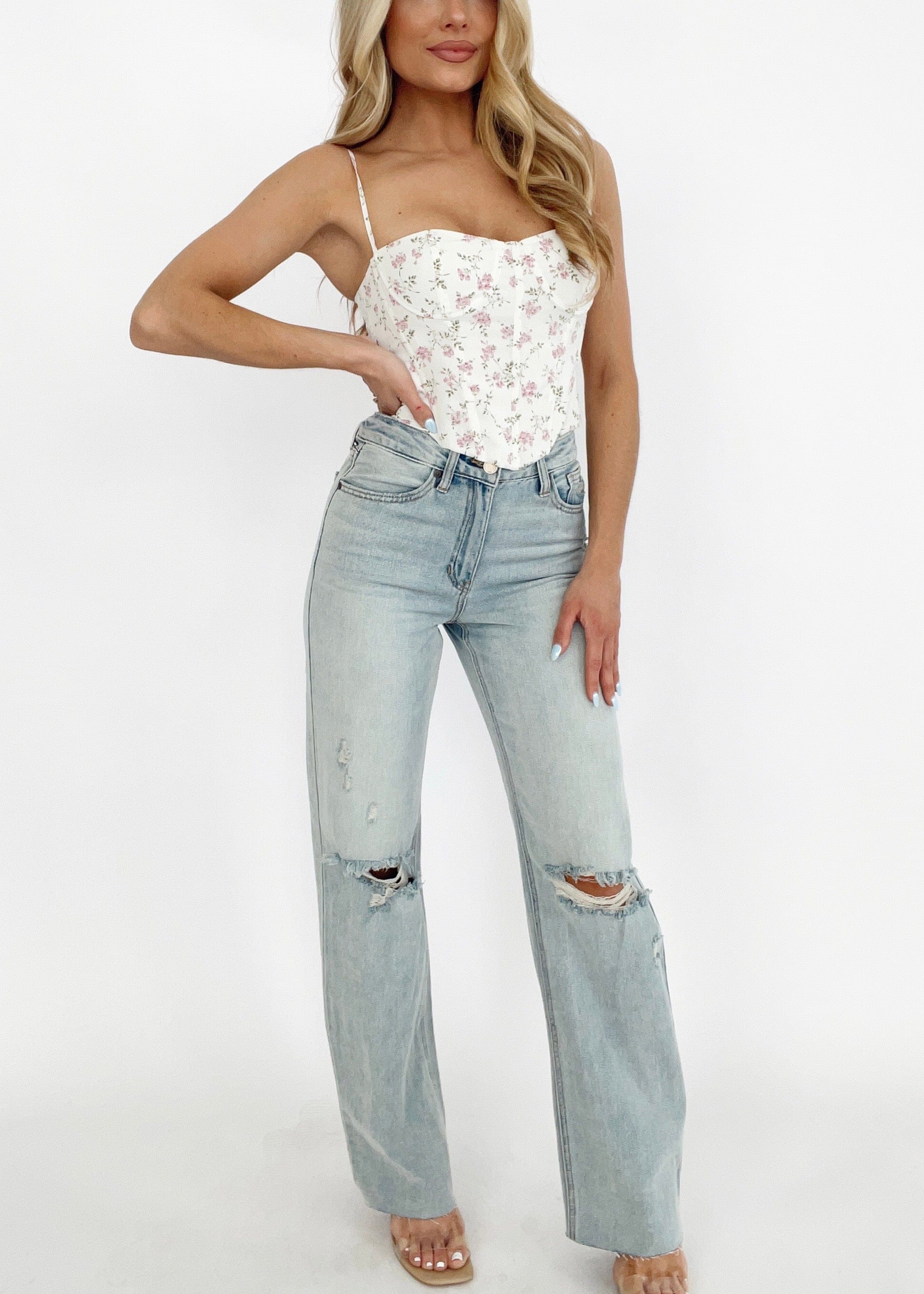 JBD Red Gingham Jeans