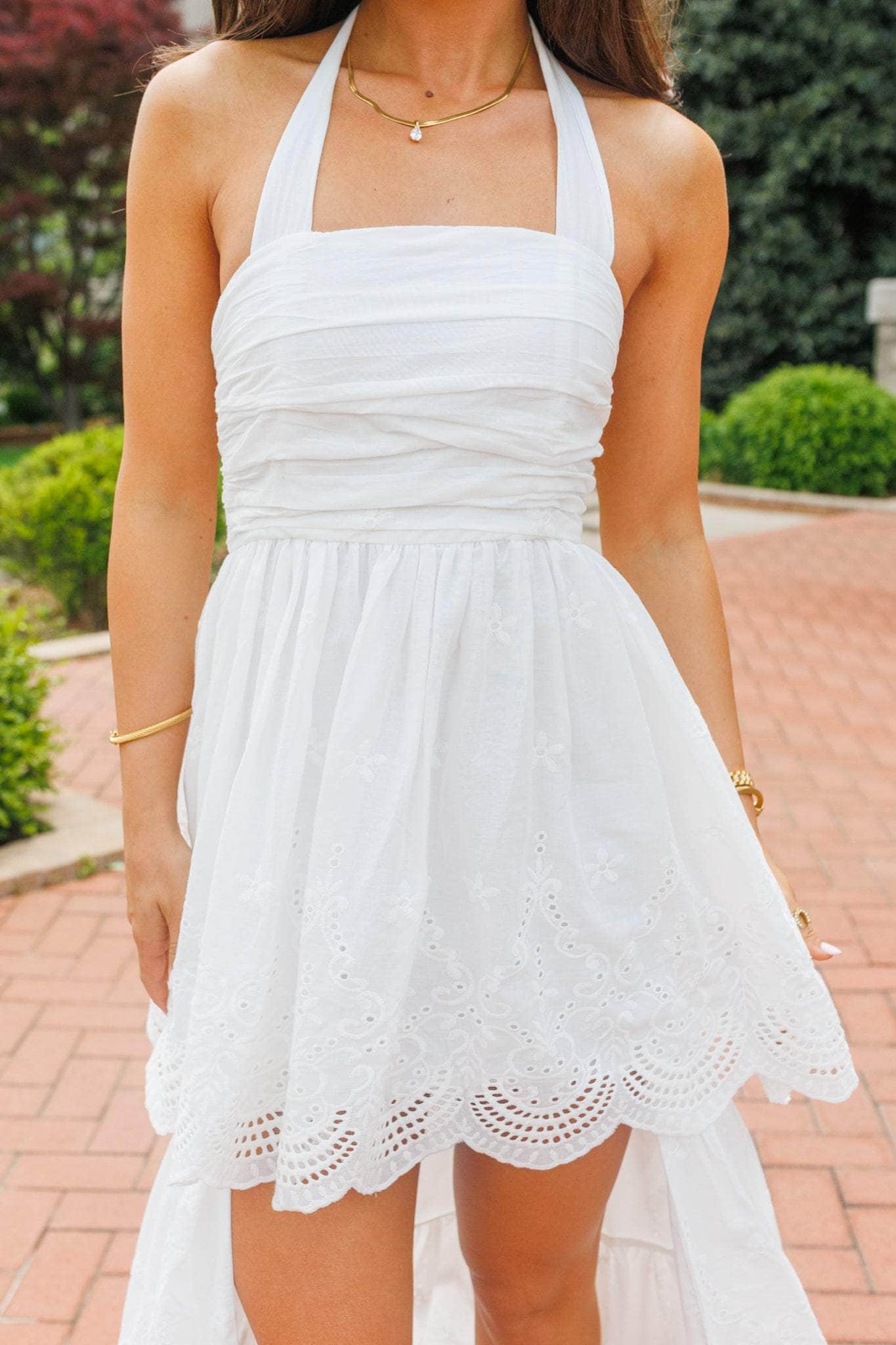 Eyelet High Low Maxi Dress