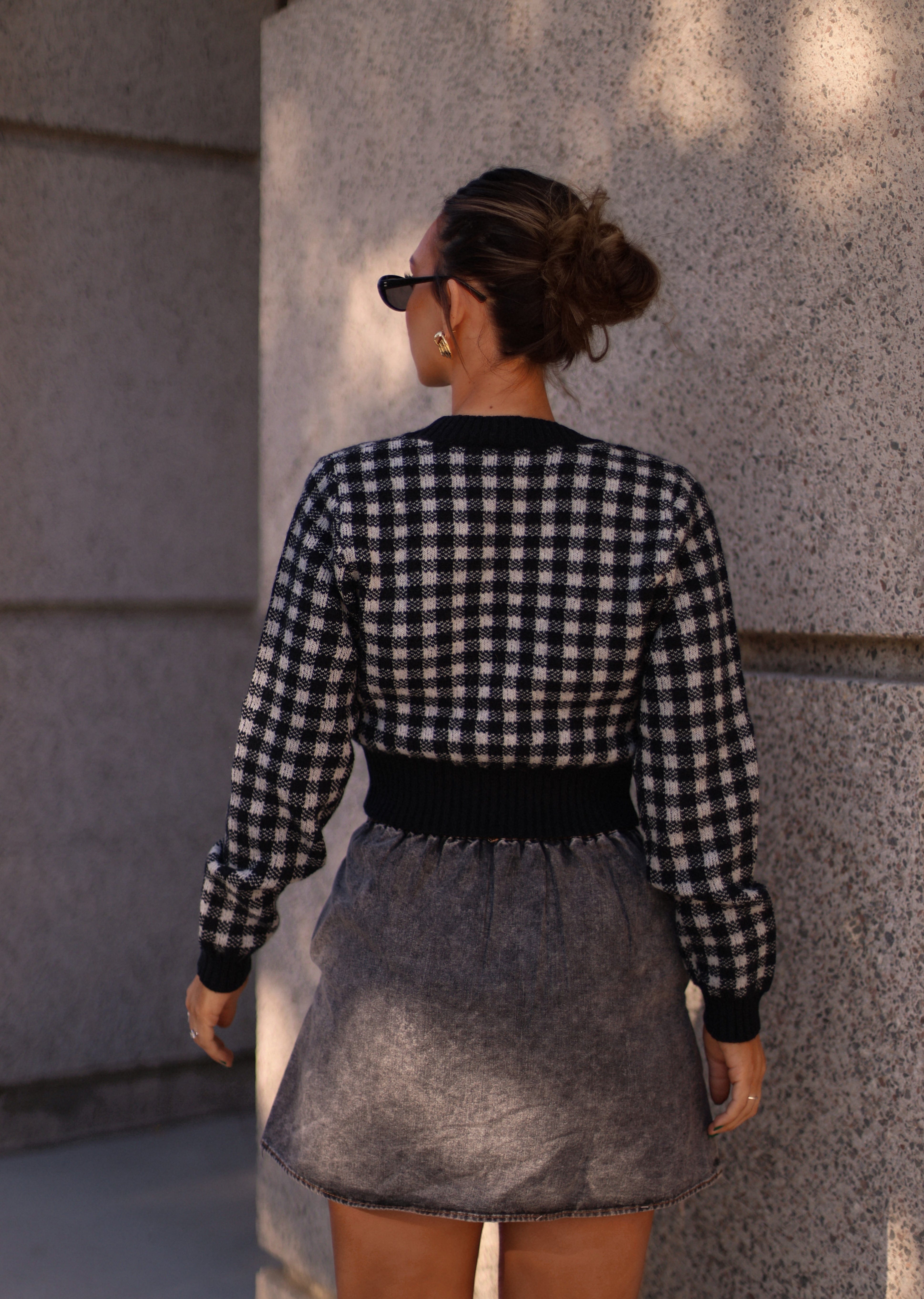 Fashionable Plaid Cardigan